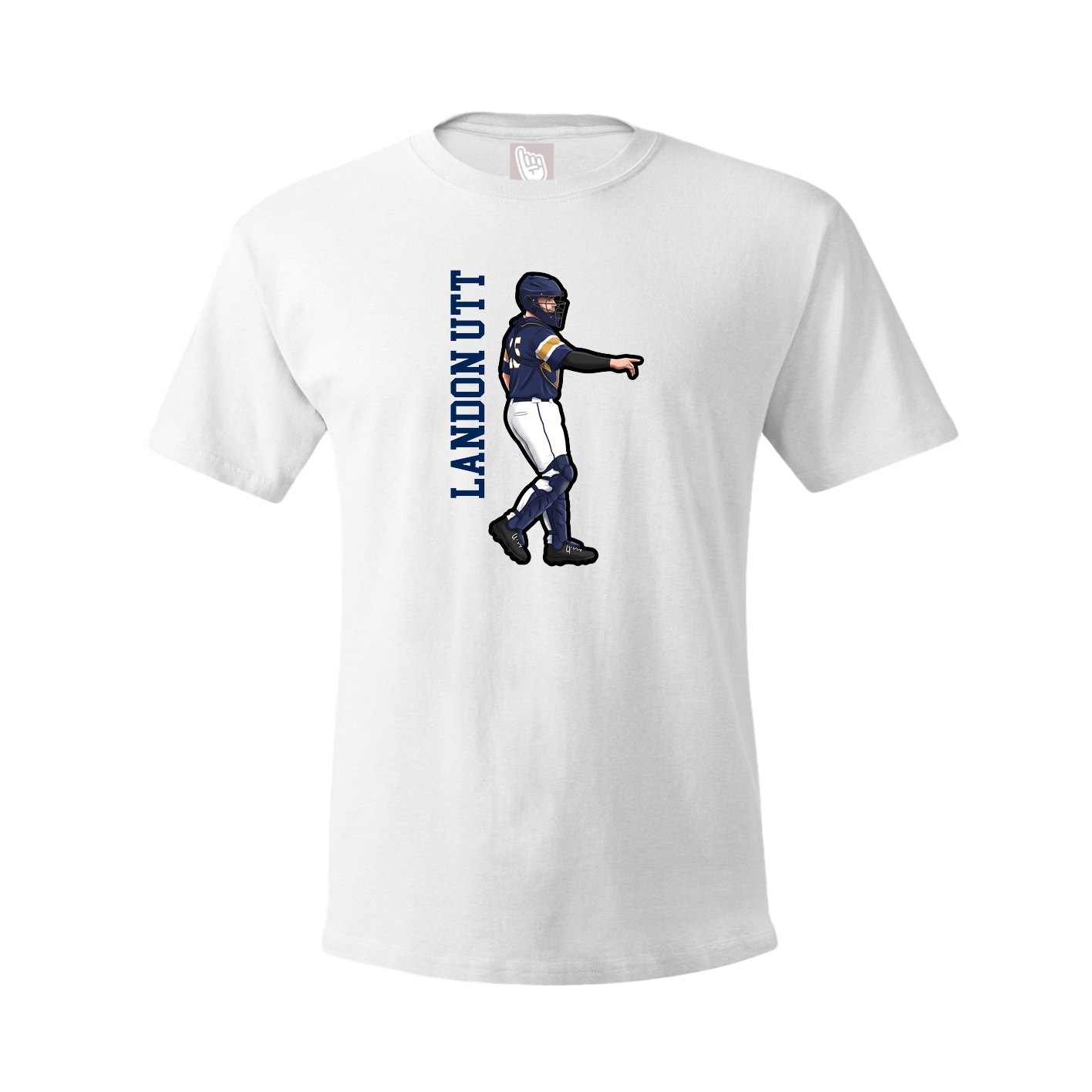 Youth Tee — Name Vertical in White
