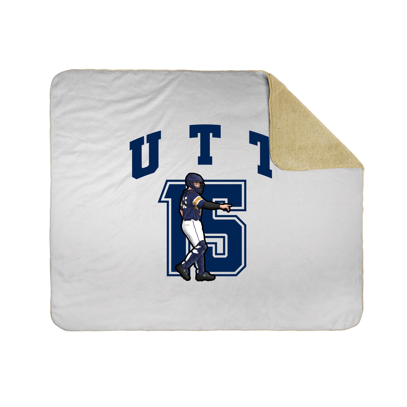 Throw Blanket — Number in White