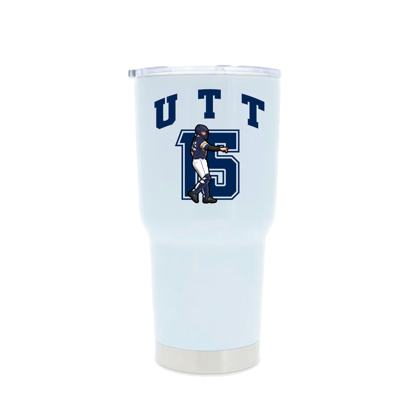 30oz Stainless Steel Tumbler — Number in White