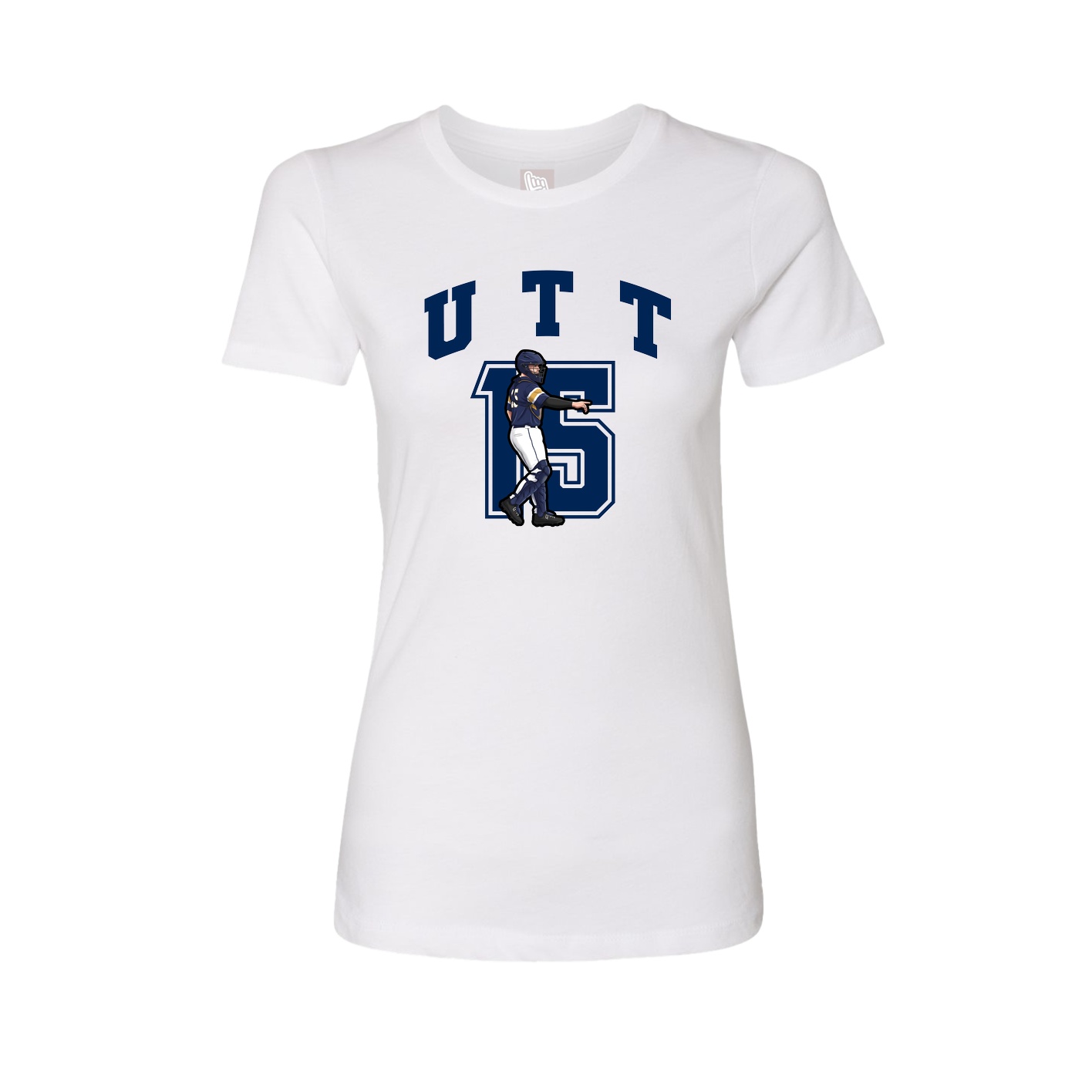 Fitted Women's Tee — Number in White
