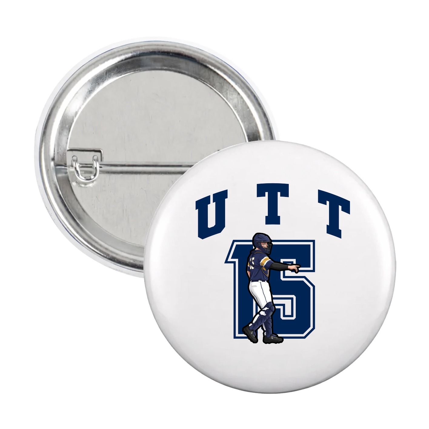 Game Day Button — Number in White