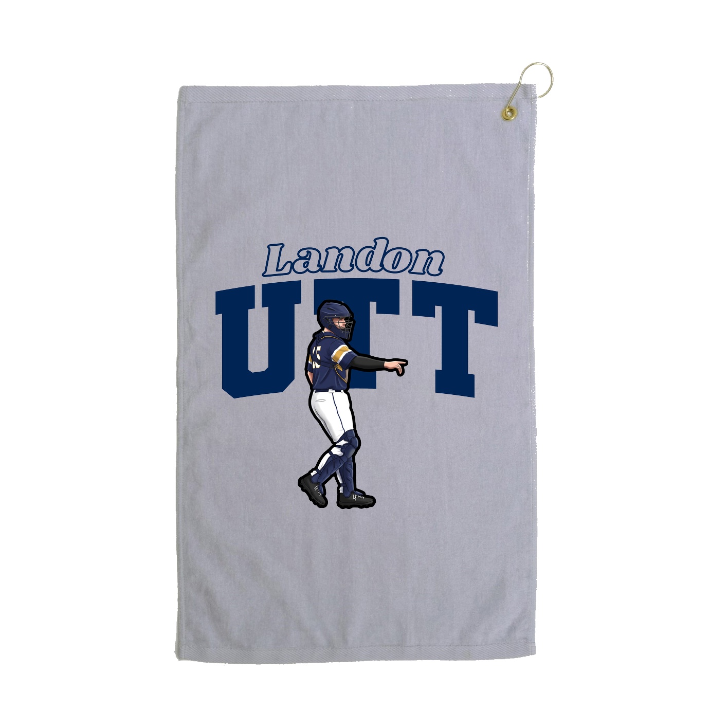 Golf Towel — Name Arch in Grey
