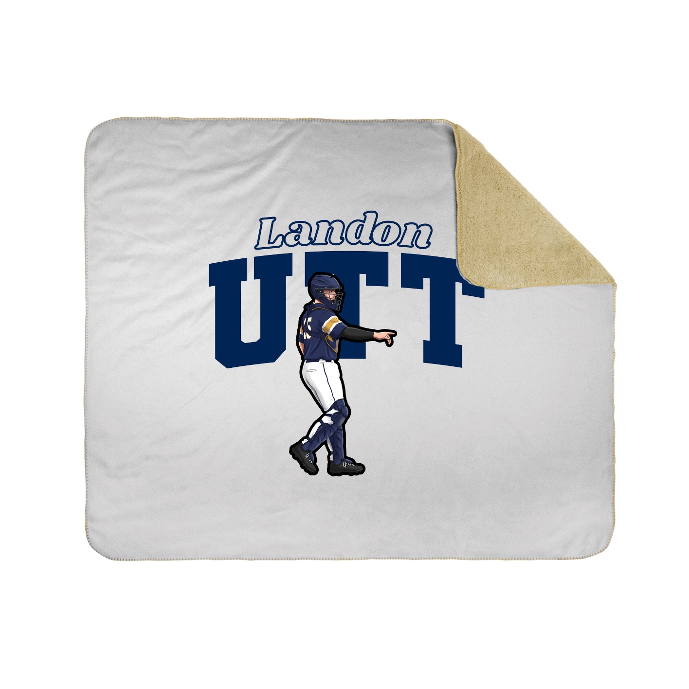 Throw Blanket — Name Arch in White