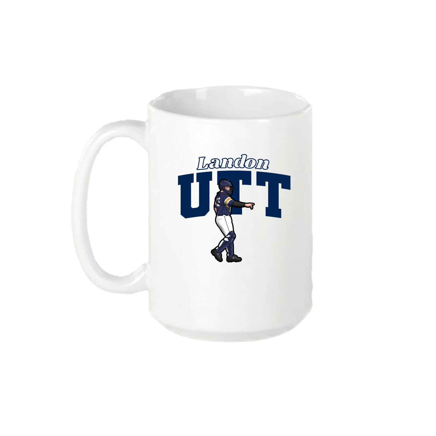 15oz Coffee Mug — Name Arch in White