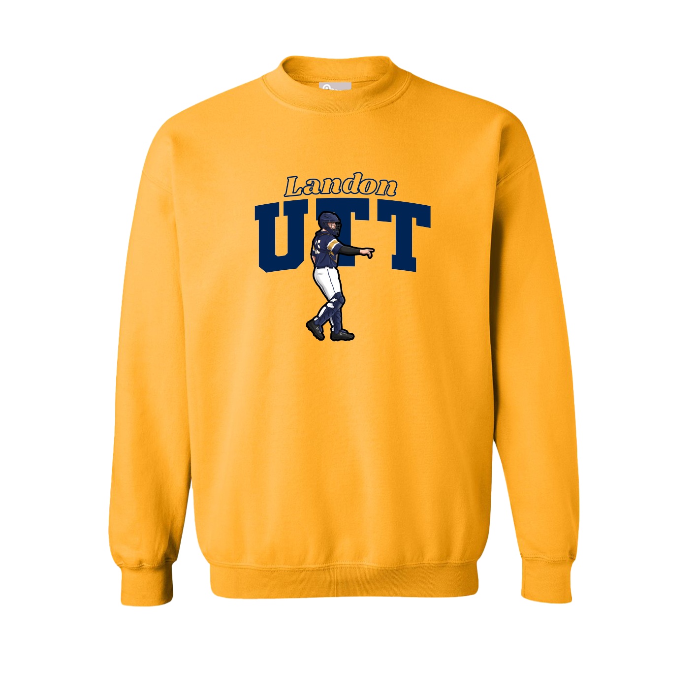 Fleece Crew — Name Arch in Gold