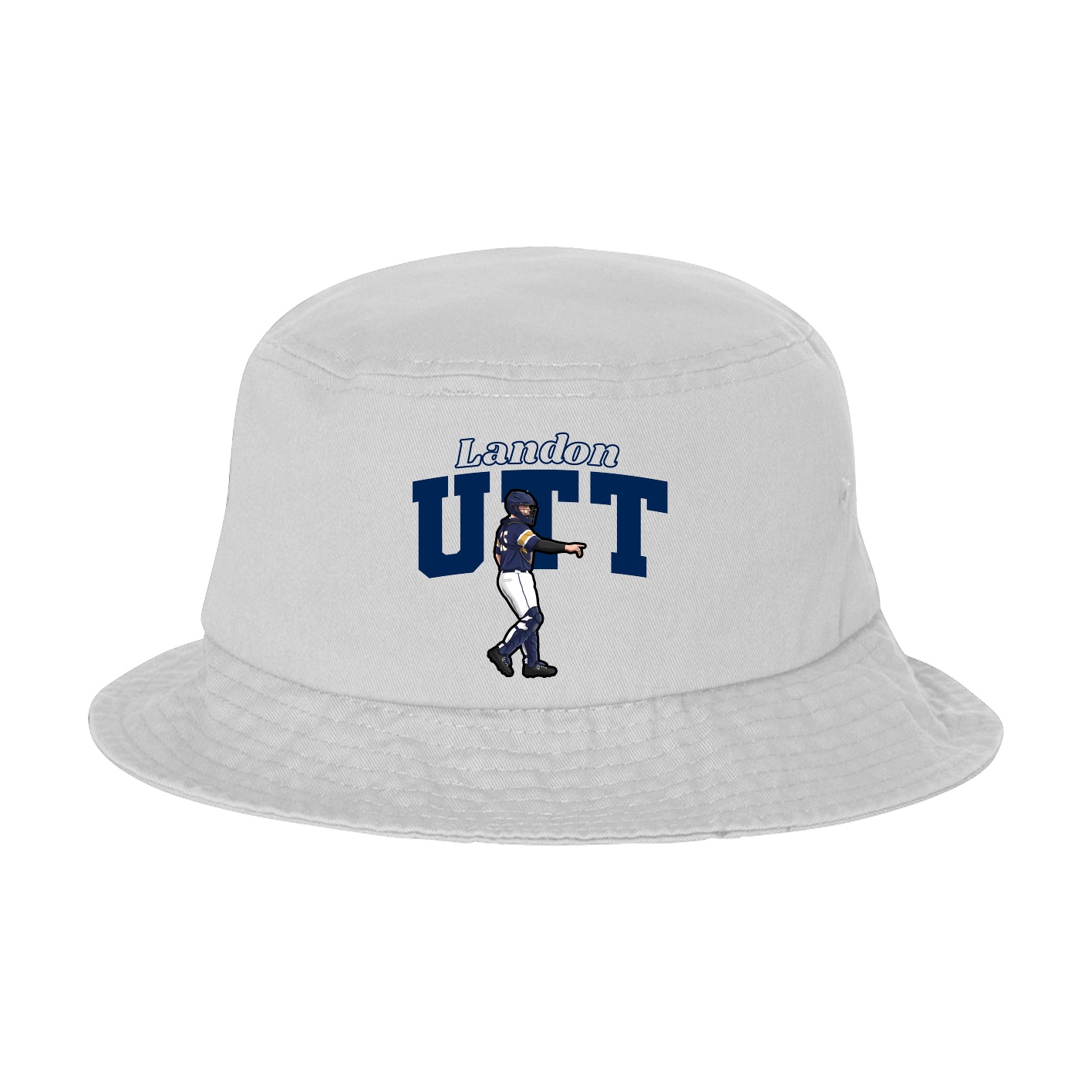 Bucket Cap — Name Arch in White