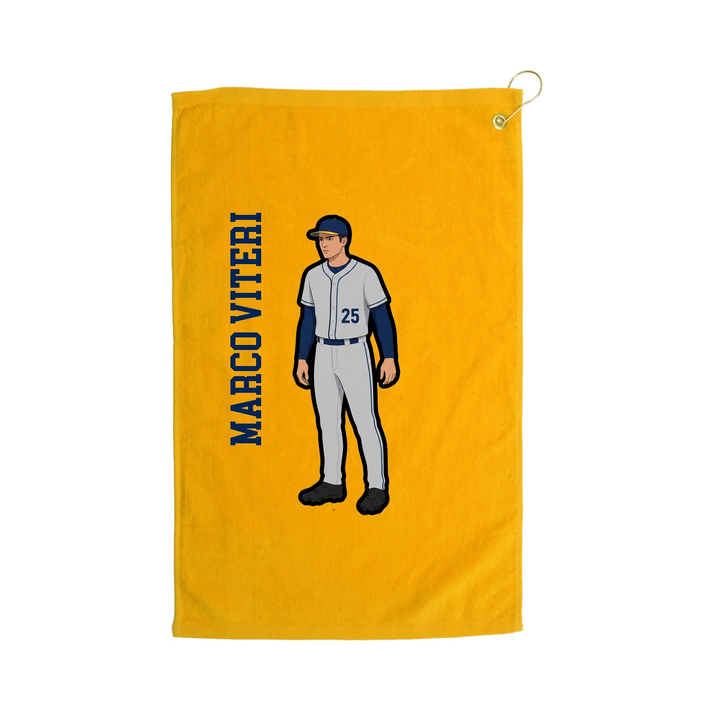 Golf Towel — Name Vertical in Gold