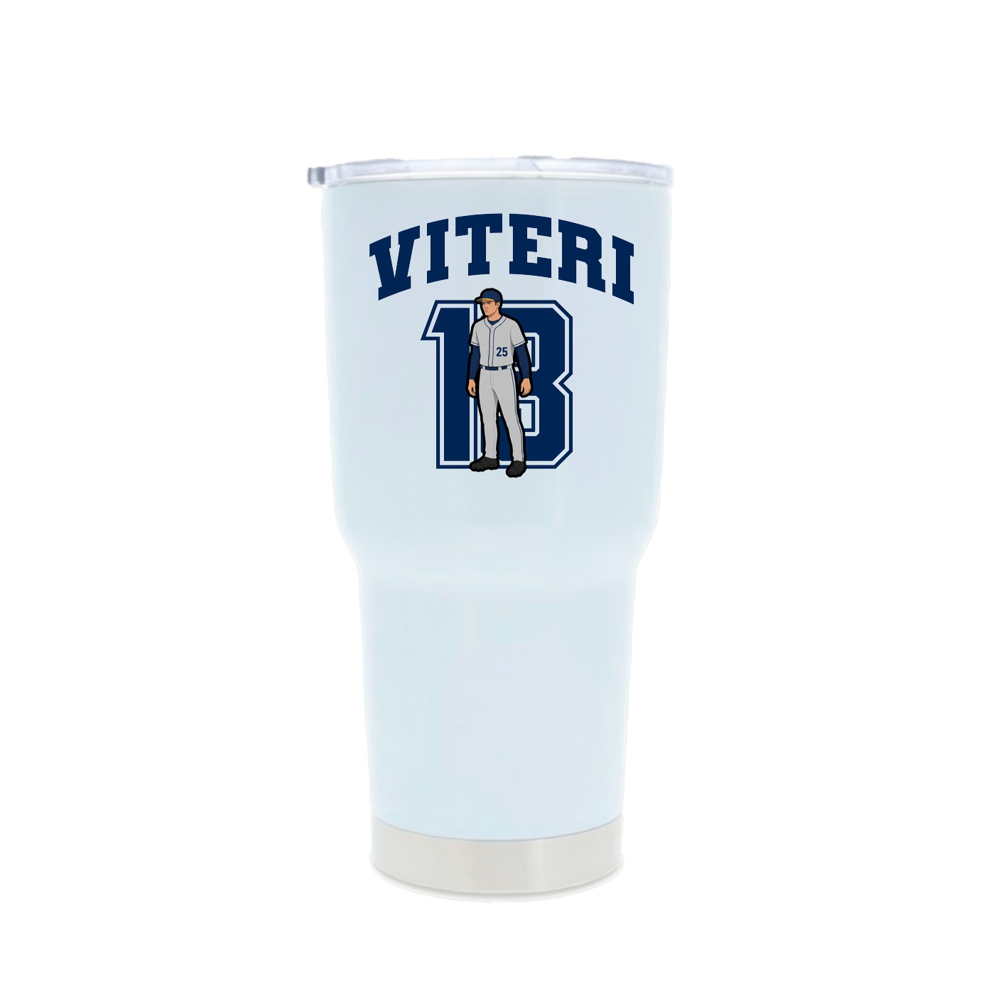 30oz Stainless Steel Tumbler — Number in White
