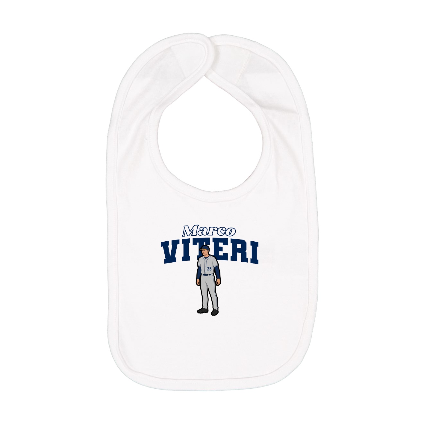 Infant Bib — Name Arch in White