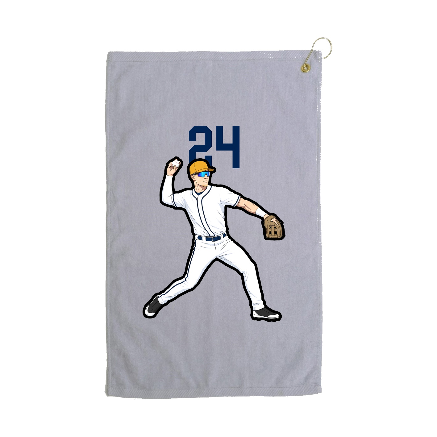 Golf Towel — Number Top in Grey