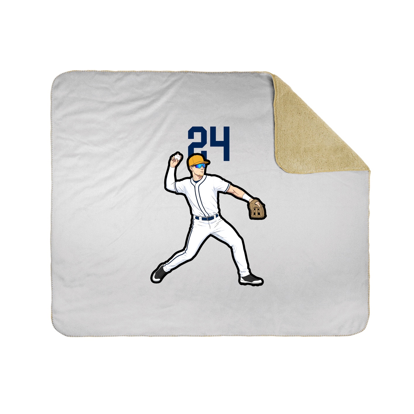 Throw Blanket — Number Top in White