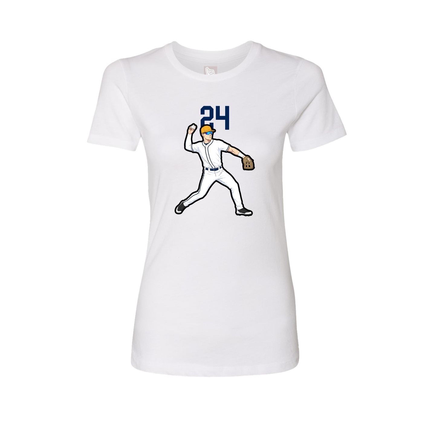 Fitted Women's Tee — Number Top in White