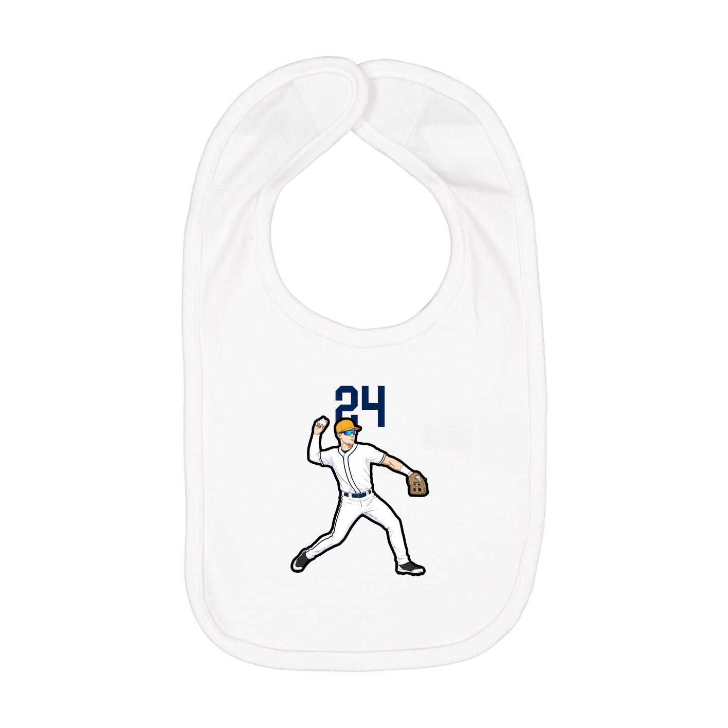 Infant Bib — Number Top in White