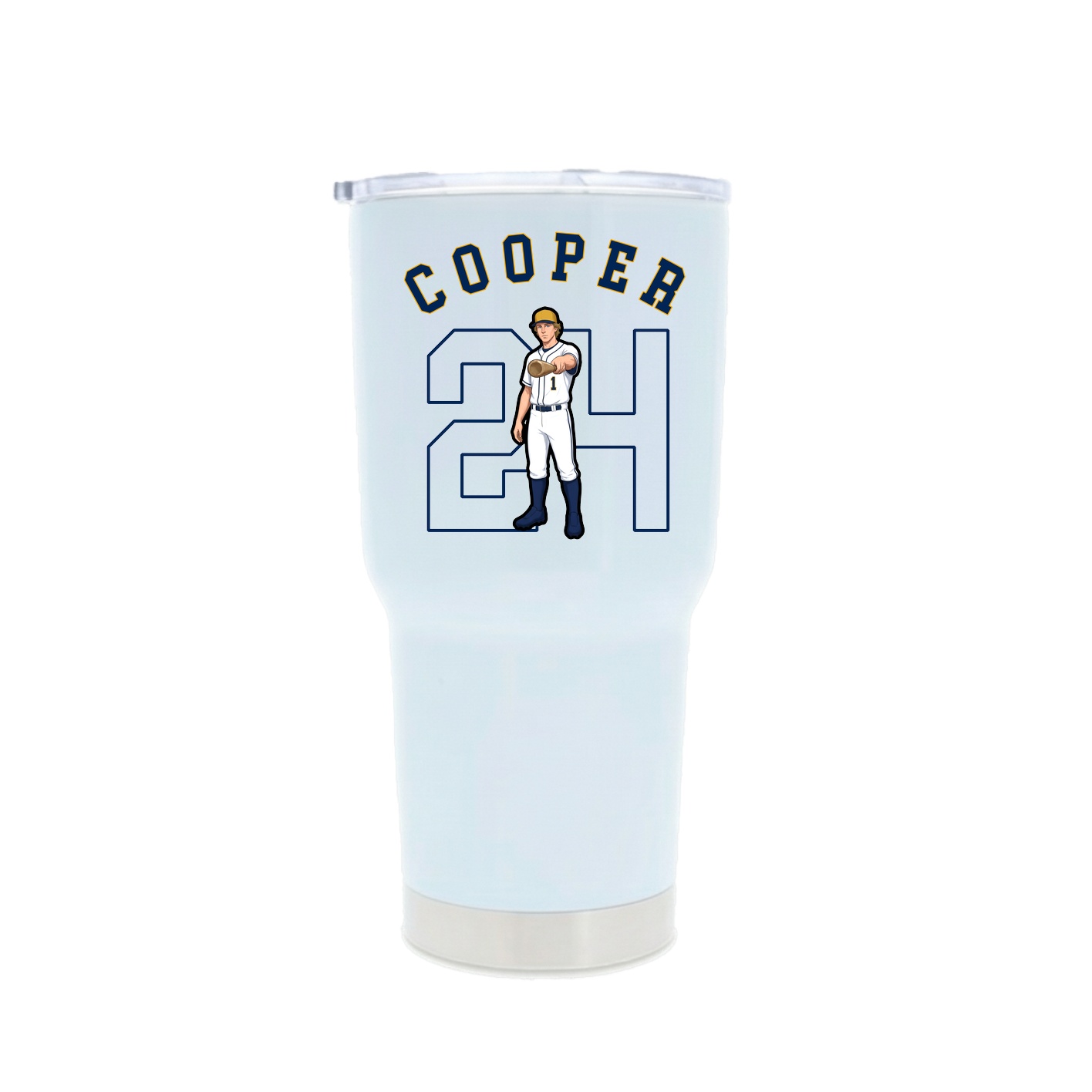30oz Stainless Steel Tumbler — Shirsey Arch in White
