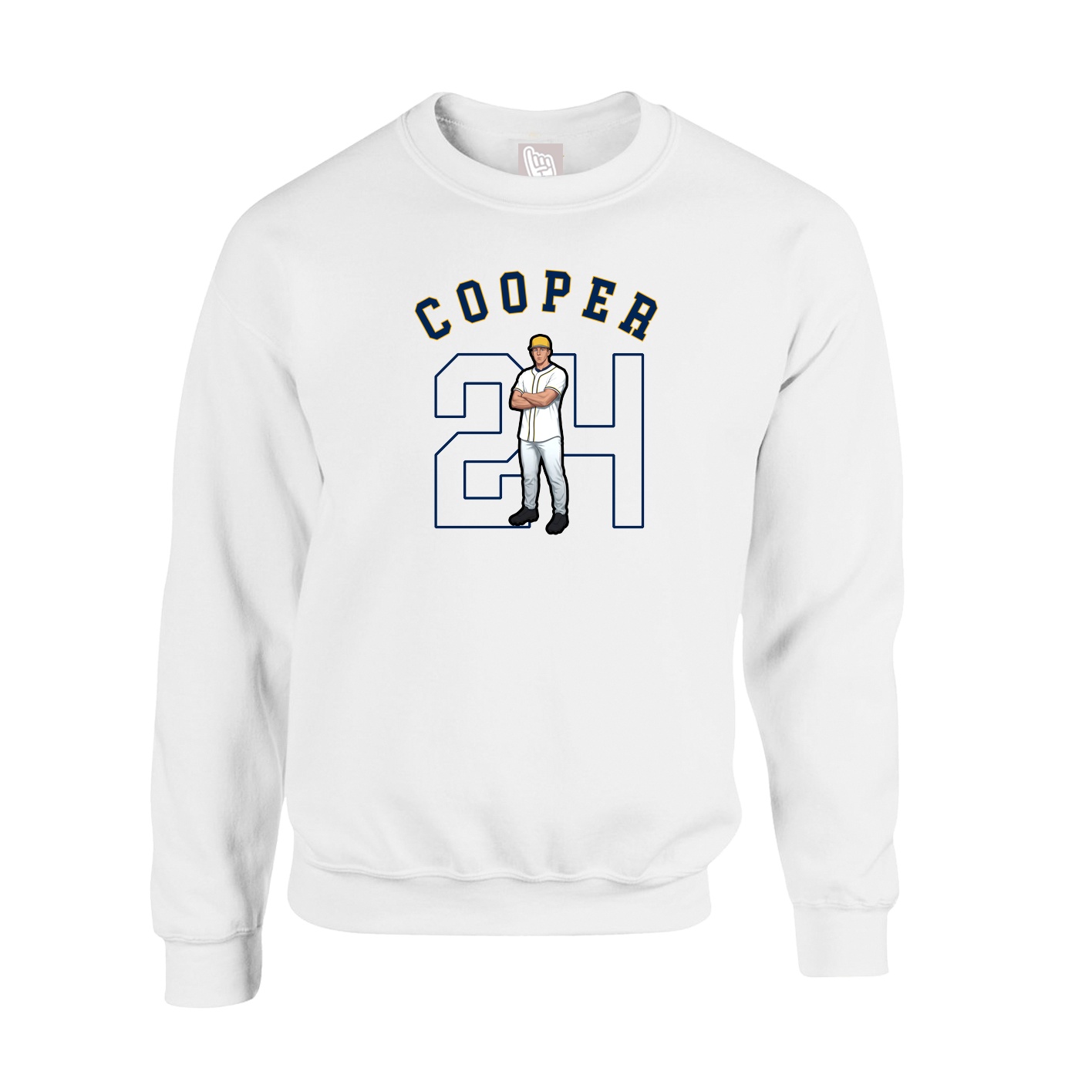 Fleece Crew — Shirsey Arch in White