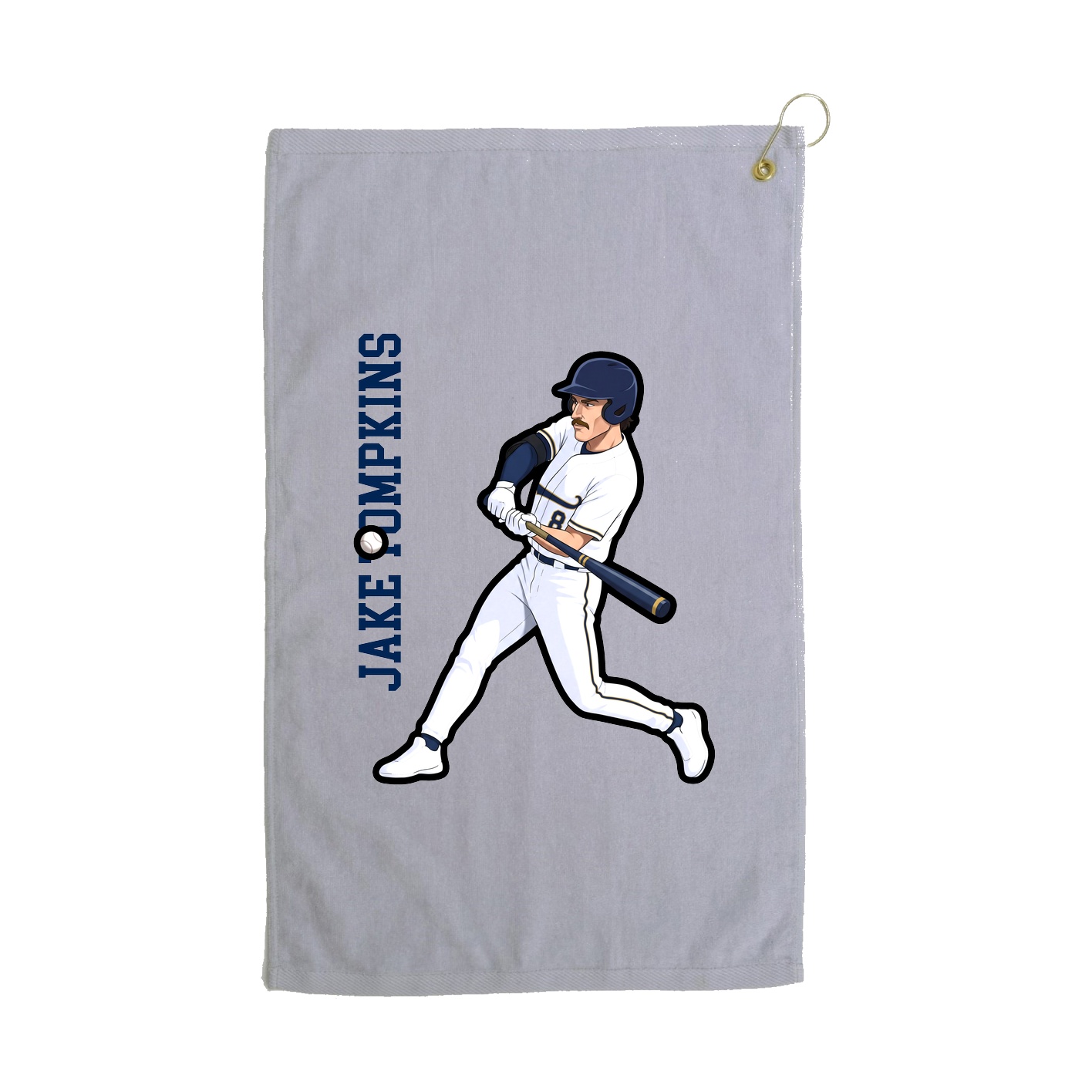 Golf Towel — Name Vertical in Grey