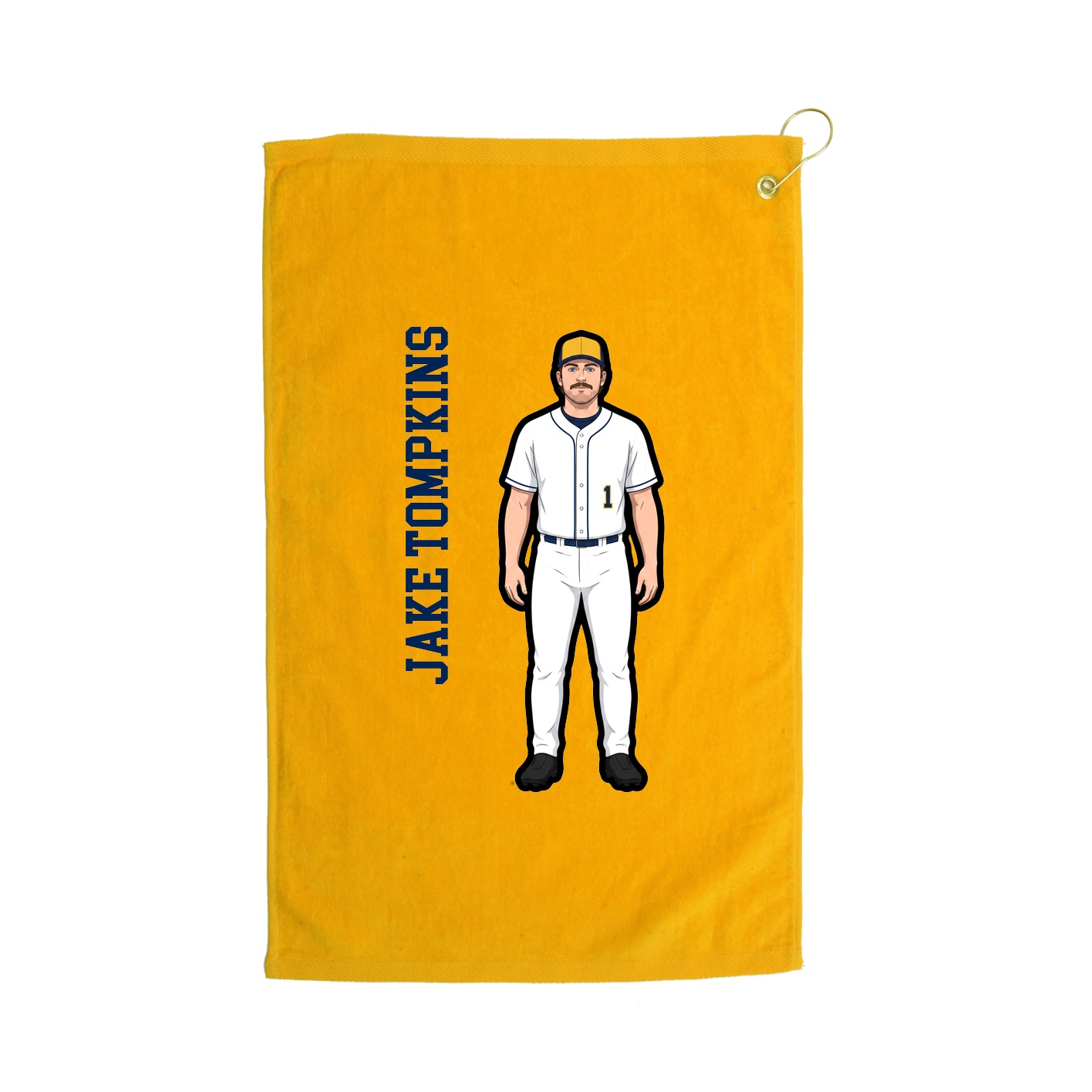 Golf Towel — Name Vertical in Gold