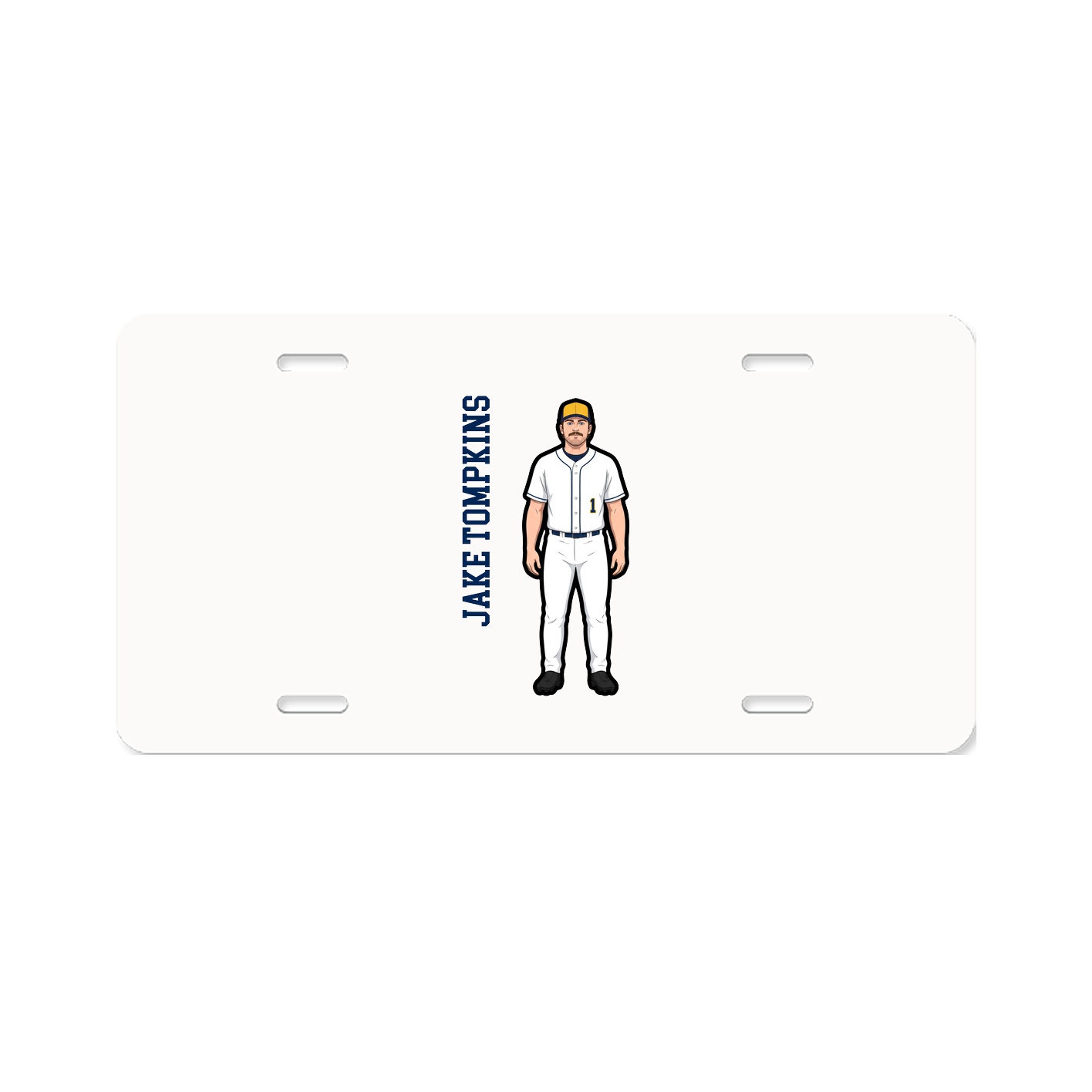 License Plate — Name Vertical in Classic