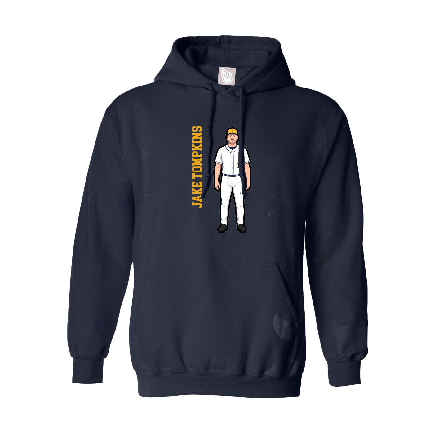Hoodie — Name Vertical in Navy