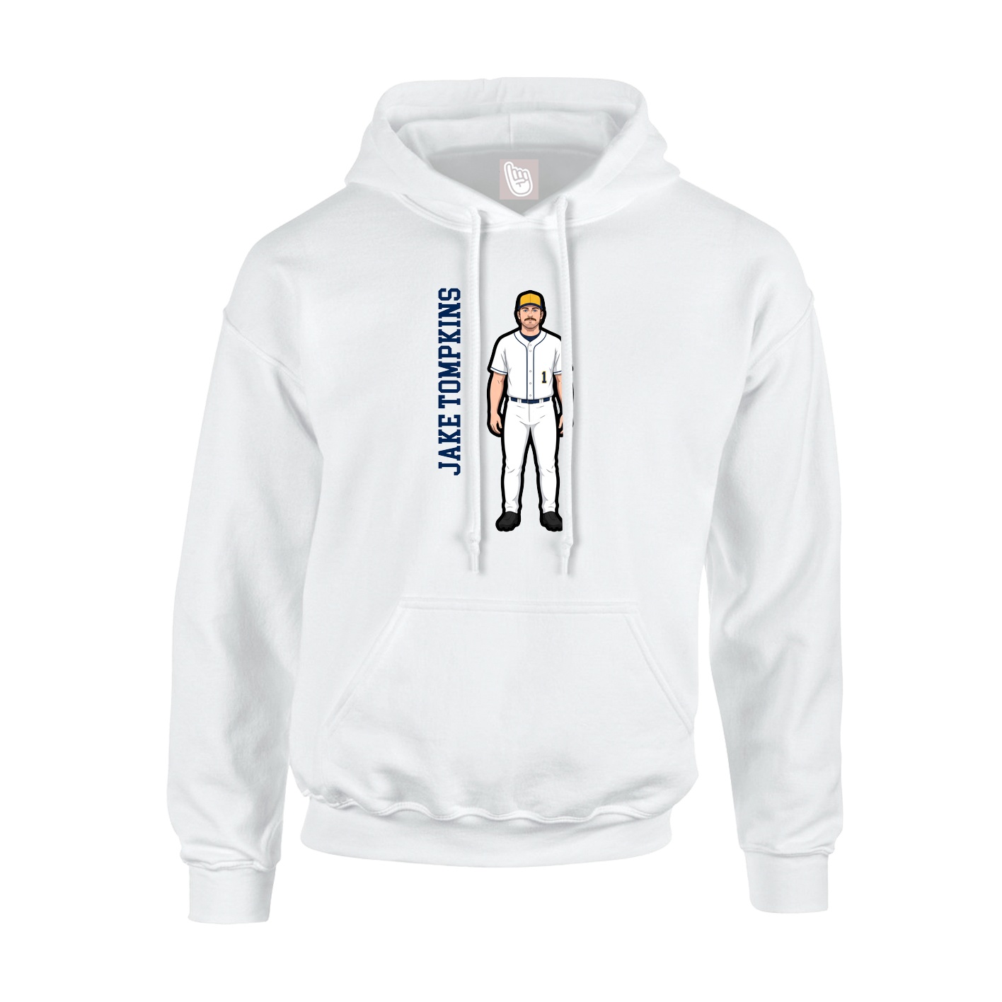 Youth Hoodie — Name Vertical in White