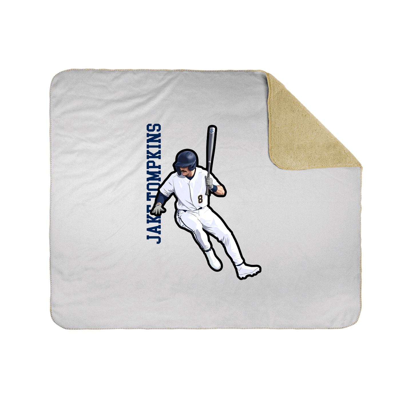 Throw Blanket — Name Vertical in White