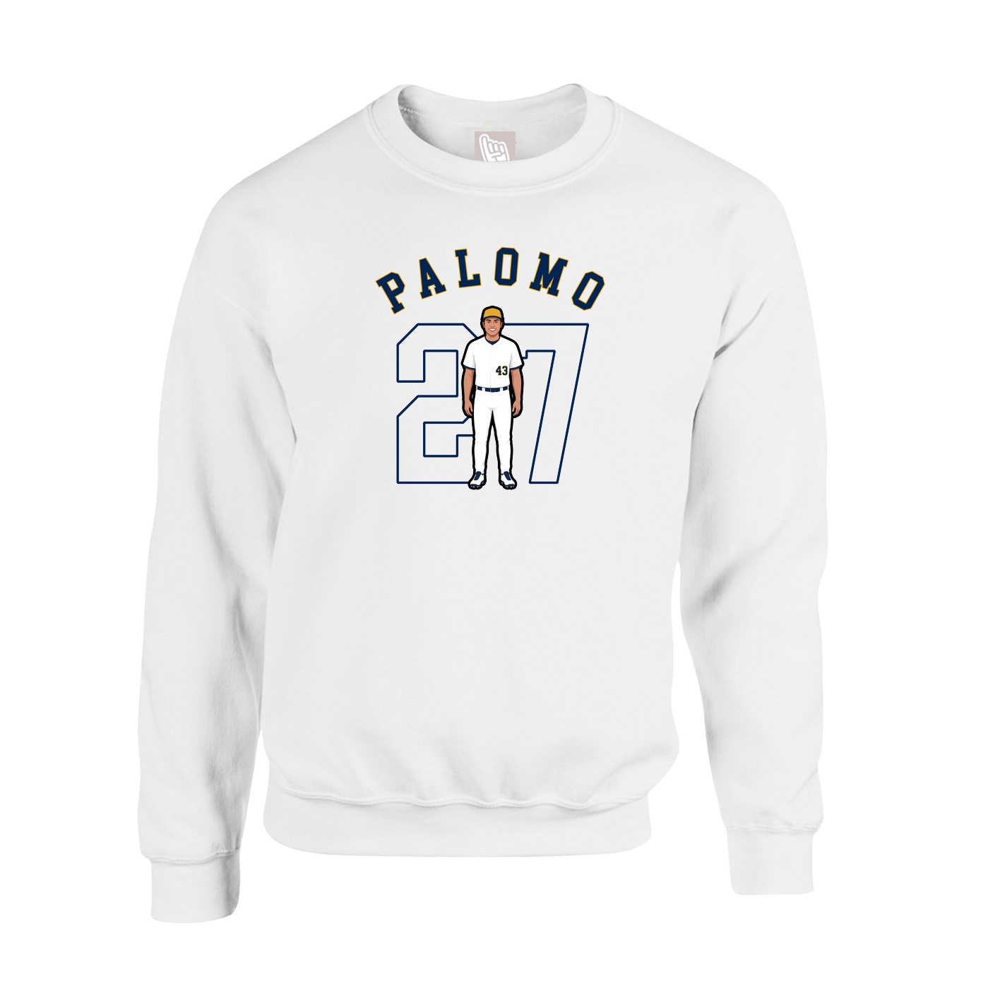 Fleece Crew — Shirsey Arch in White