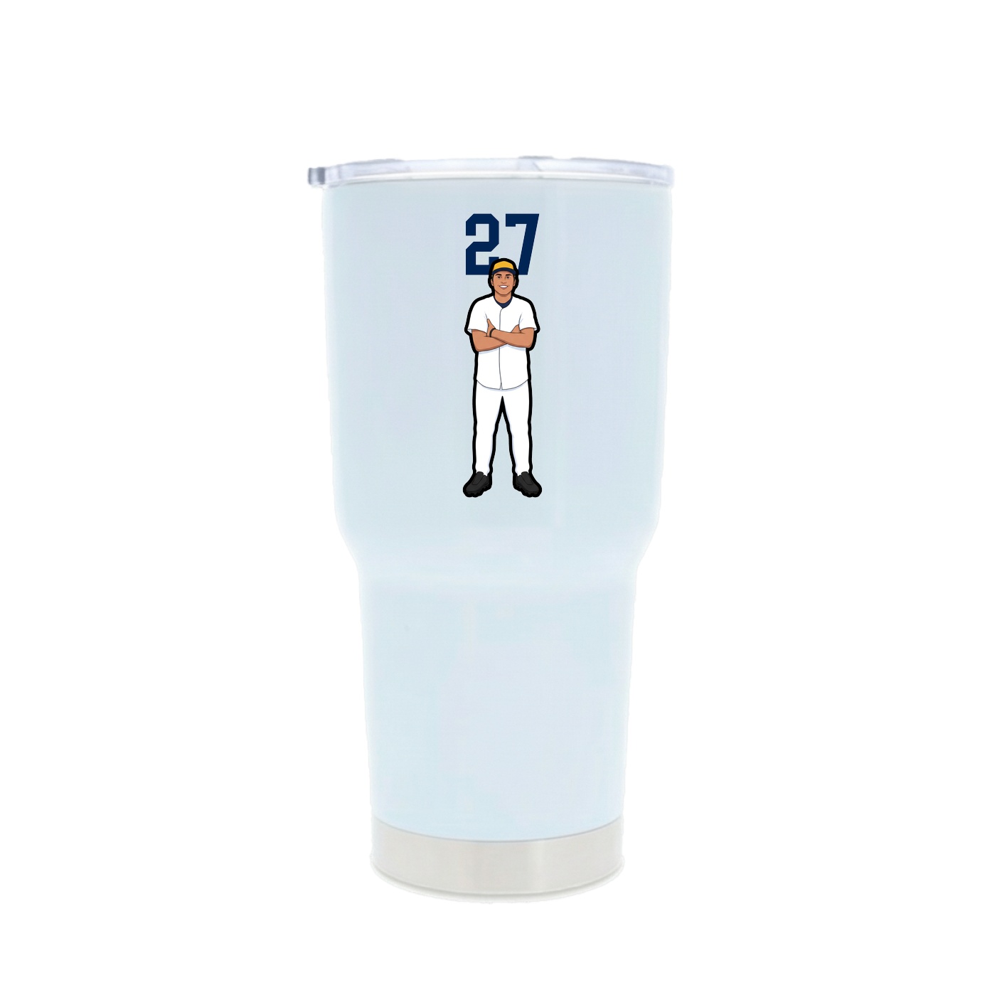 30oz Stainless Steel Tumbler — Number Top in White