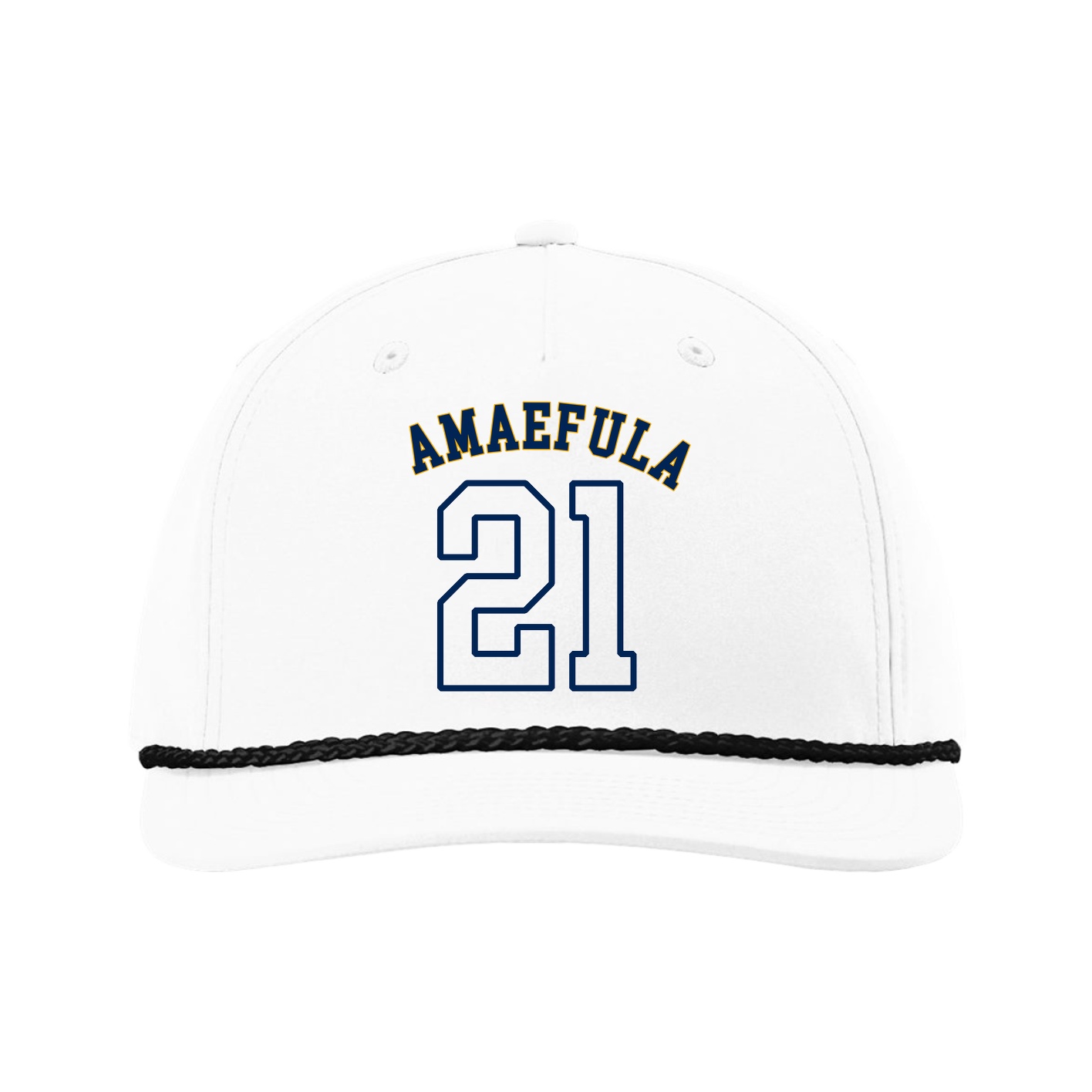 Five-Panel Classic Rope Cap — Shirsey Arch in White