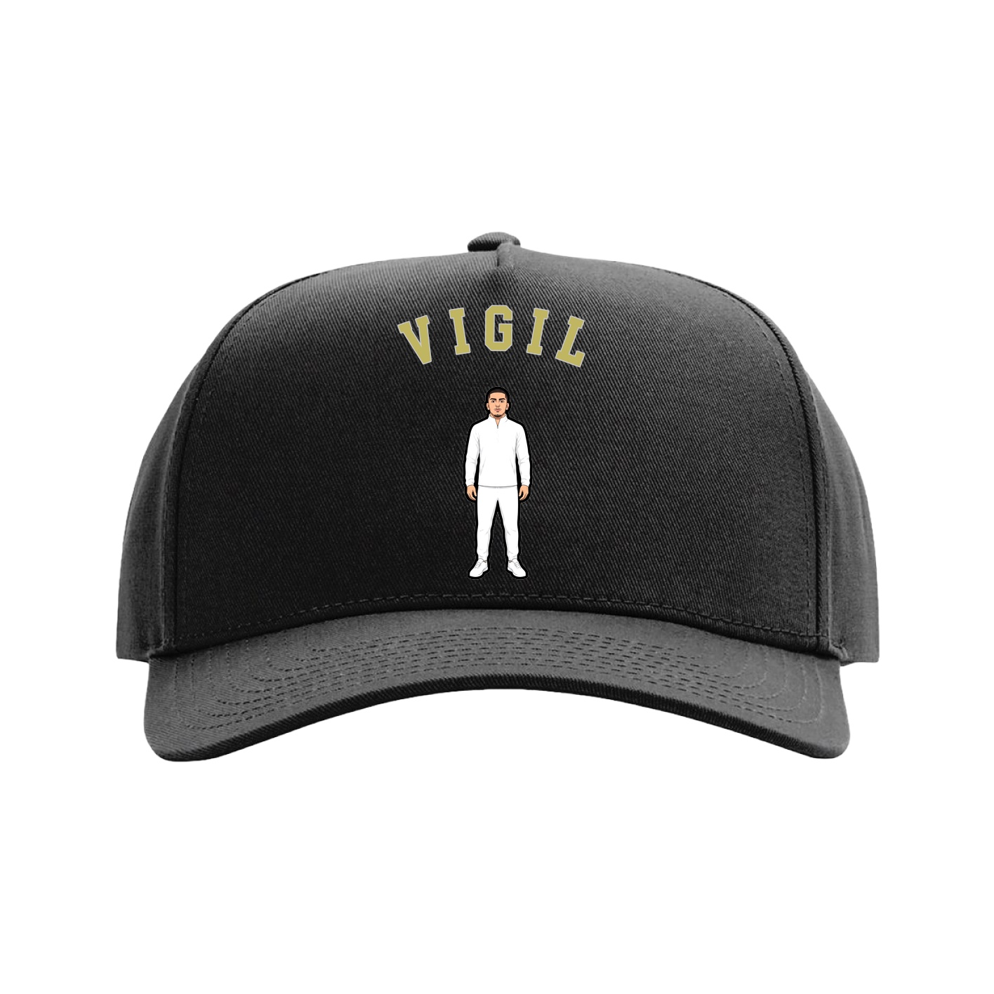 Full Fabric Five-Panel Champ Cap — Shirsey Arch in Black
