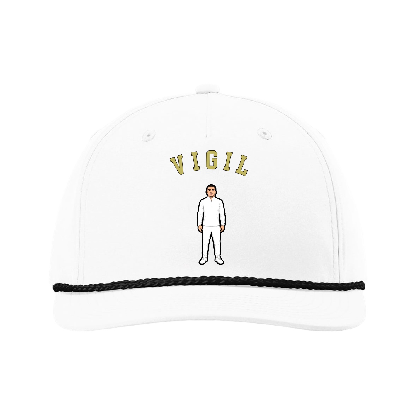 Five-Panel Classic Rope Cap — Shirsey Arch in White