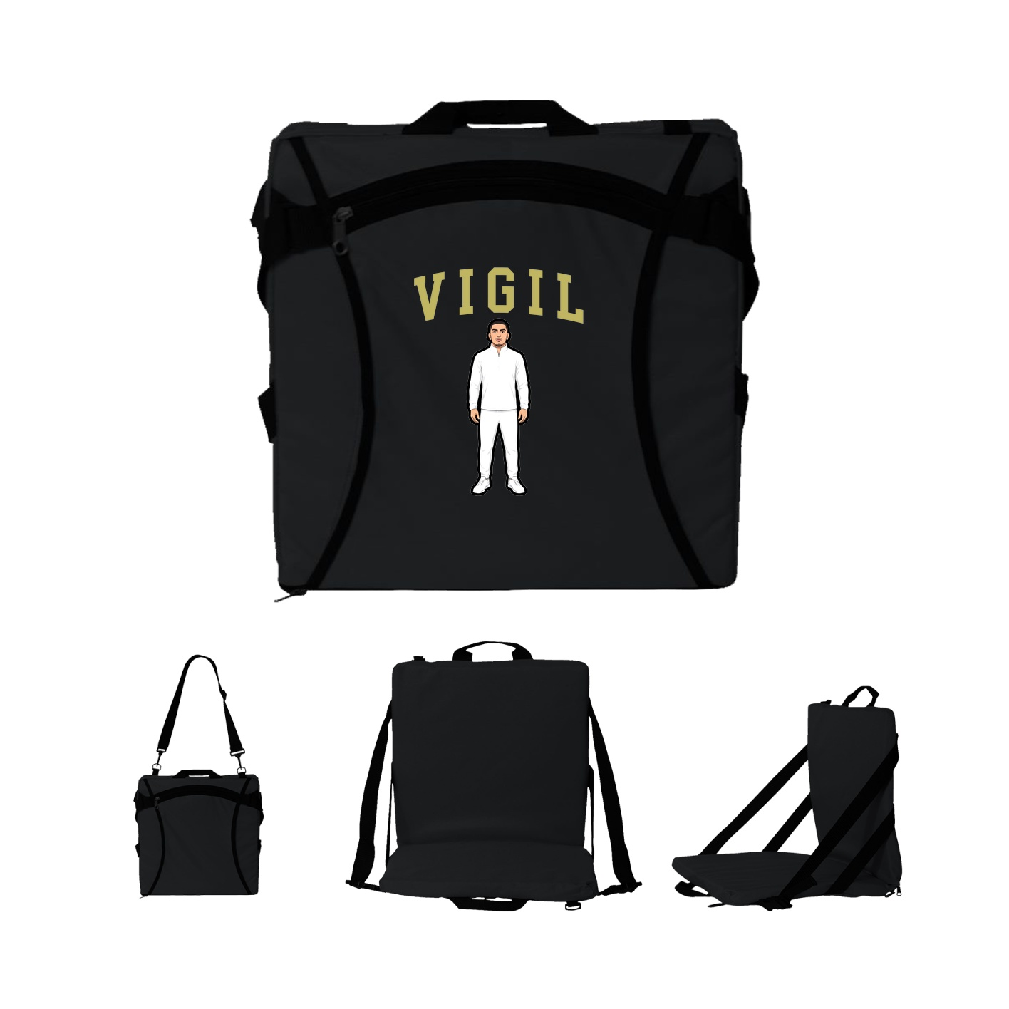 Folding Stadium Seat — Shirsey in Black