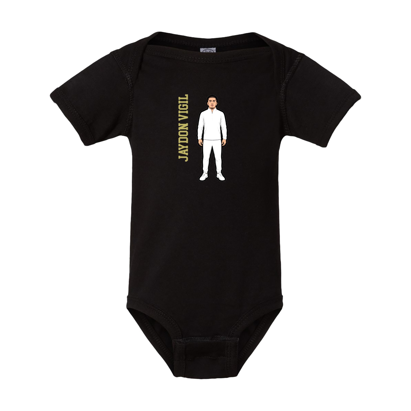 Baby Onesie — Name Vertical in Black