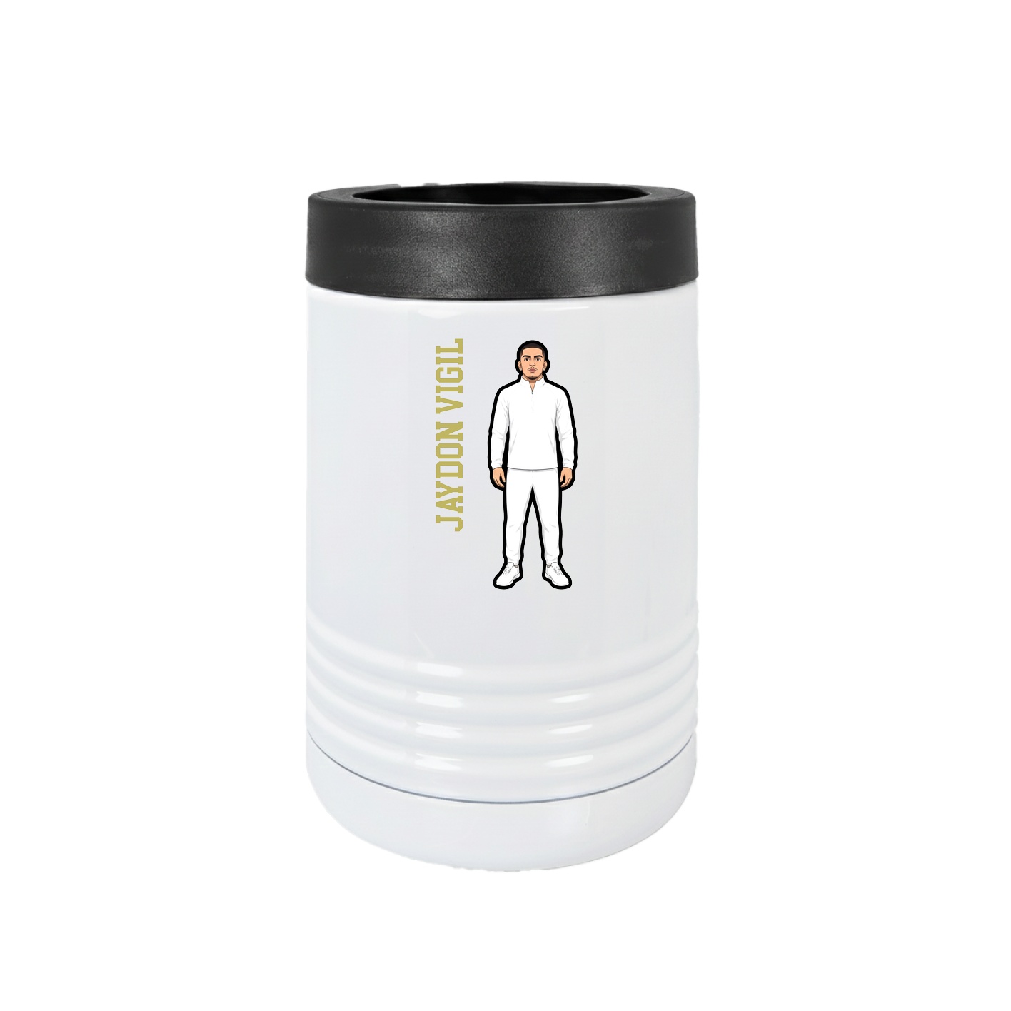 Beverage Holder — Name Vertical in White