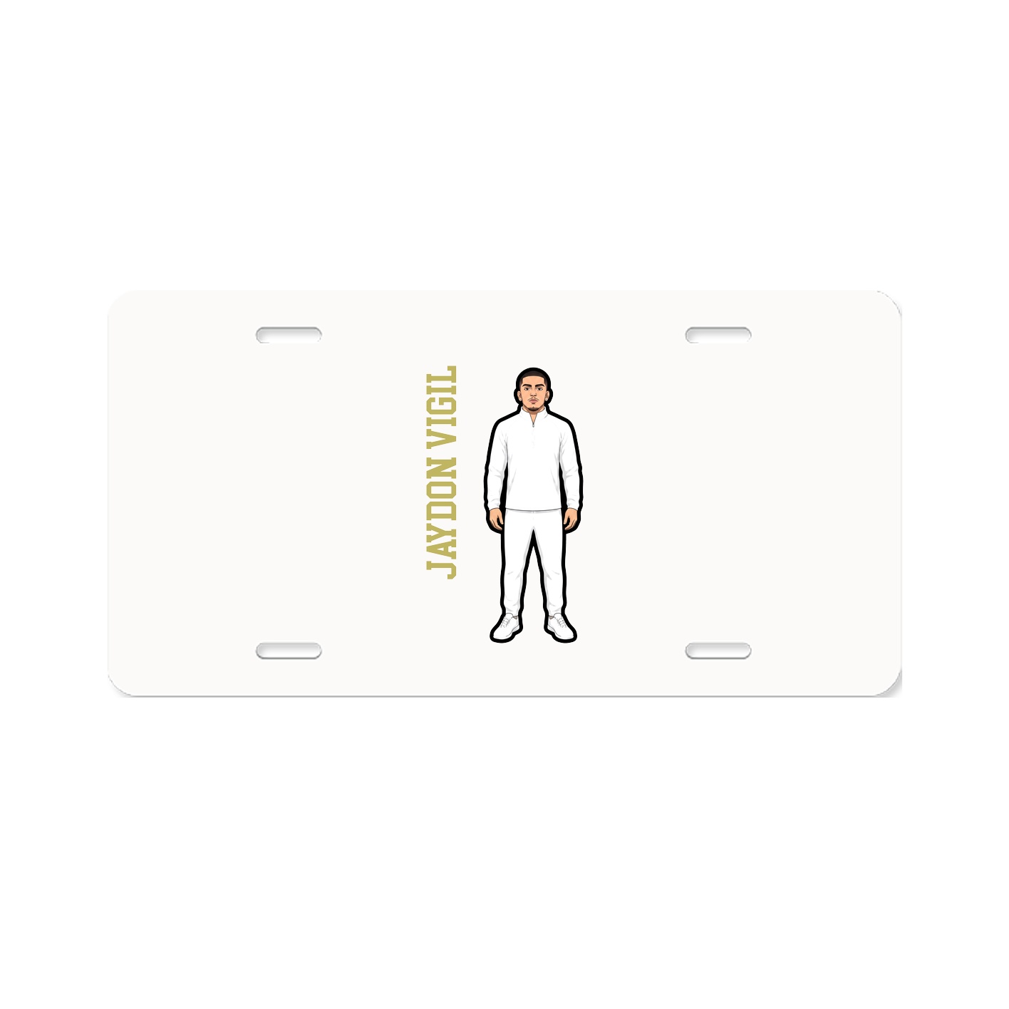 License Plate — Name Vertical in Classic