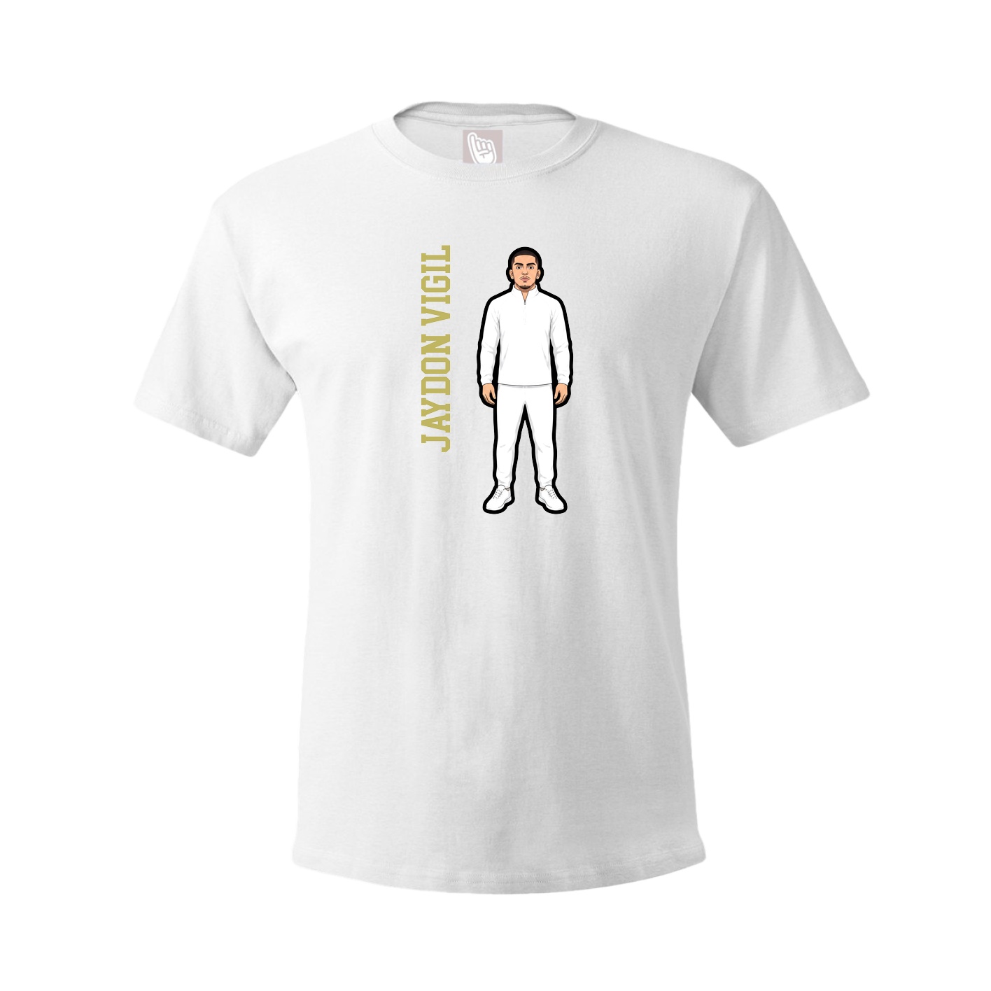 Youth Tee — Name Vertical in White