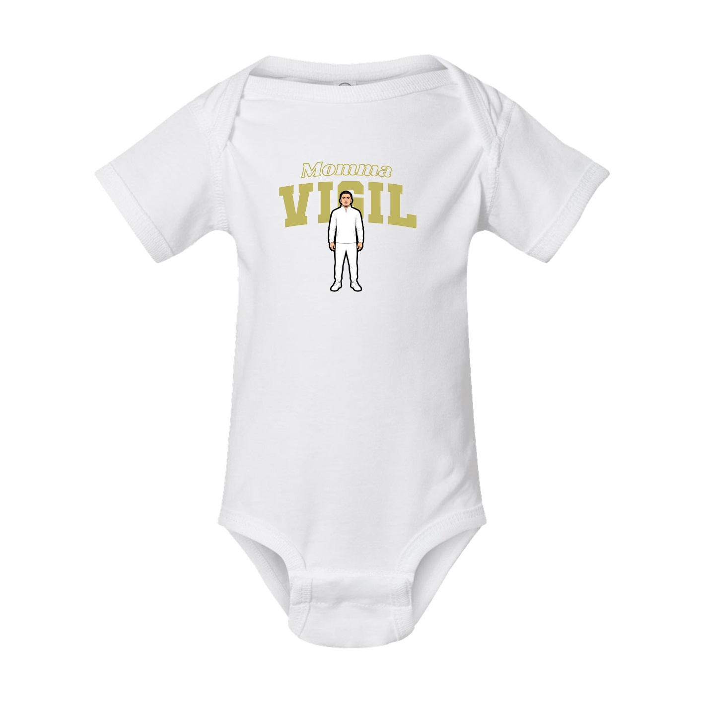 Baby Onesie — Mothers Day Block in White