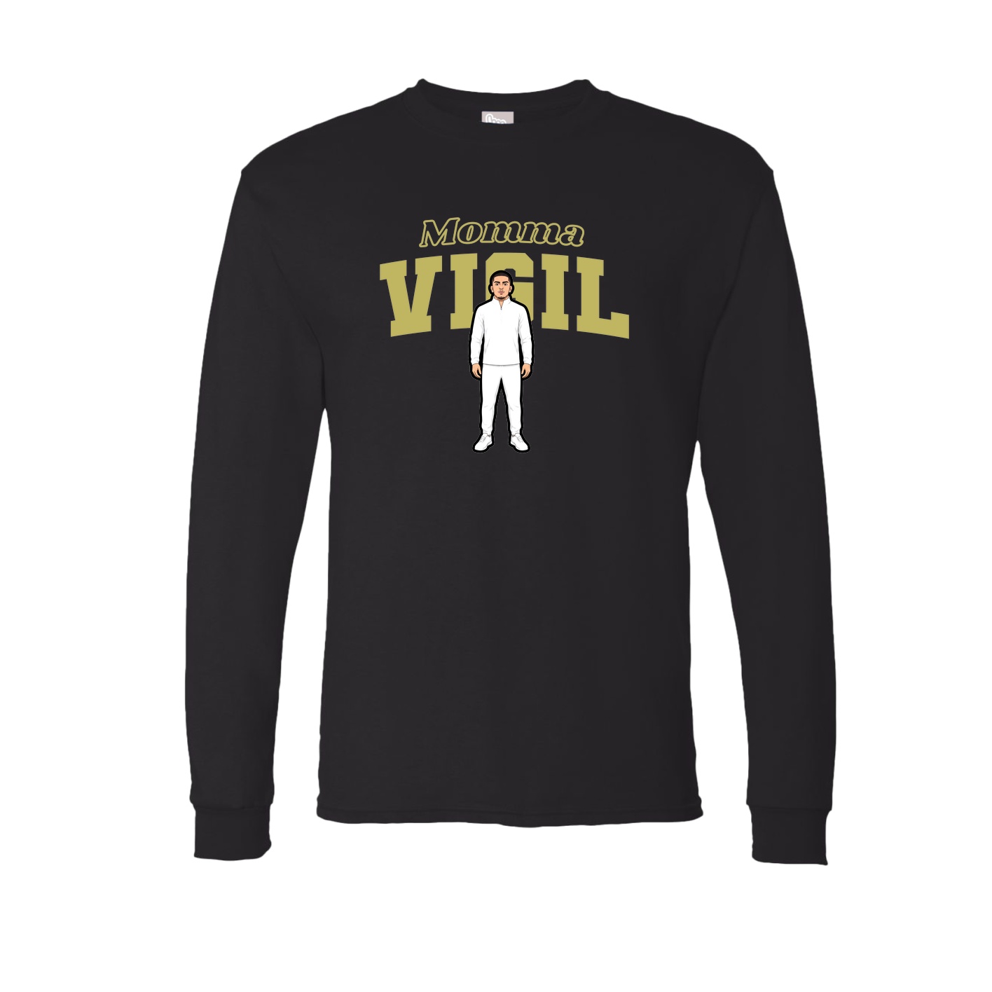 Long Sleeve Tee — Mothers Day Block in Black