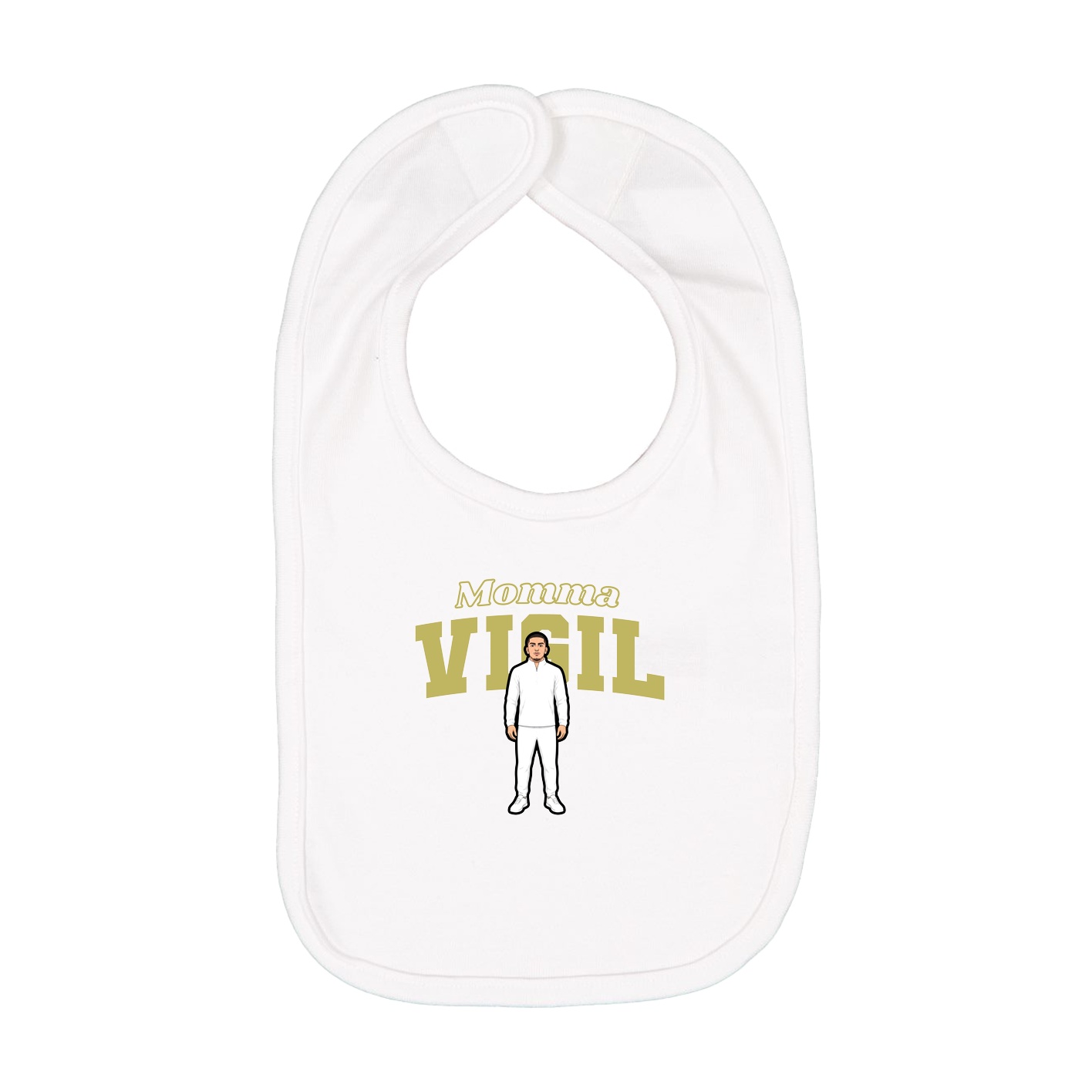 Infant Bib — Mothers Day Block in White