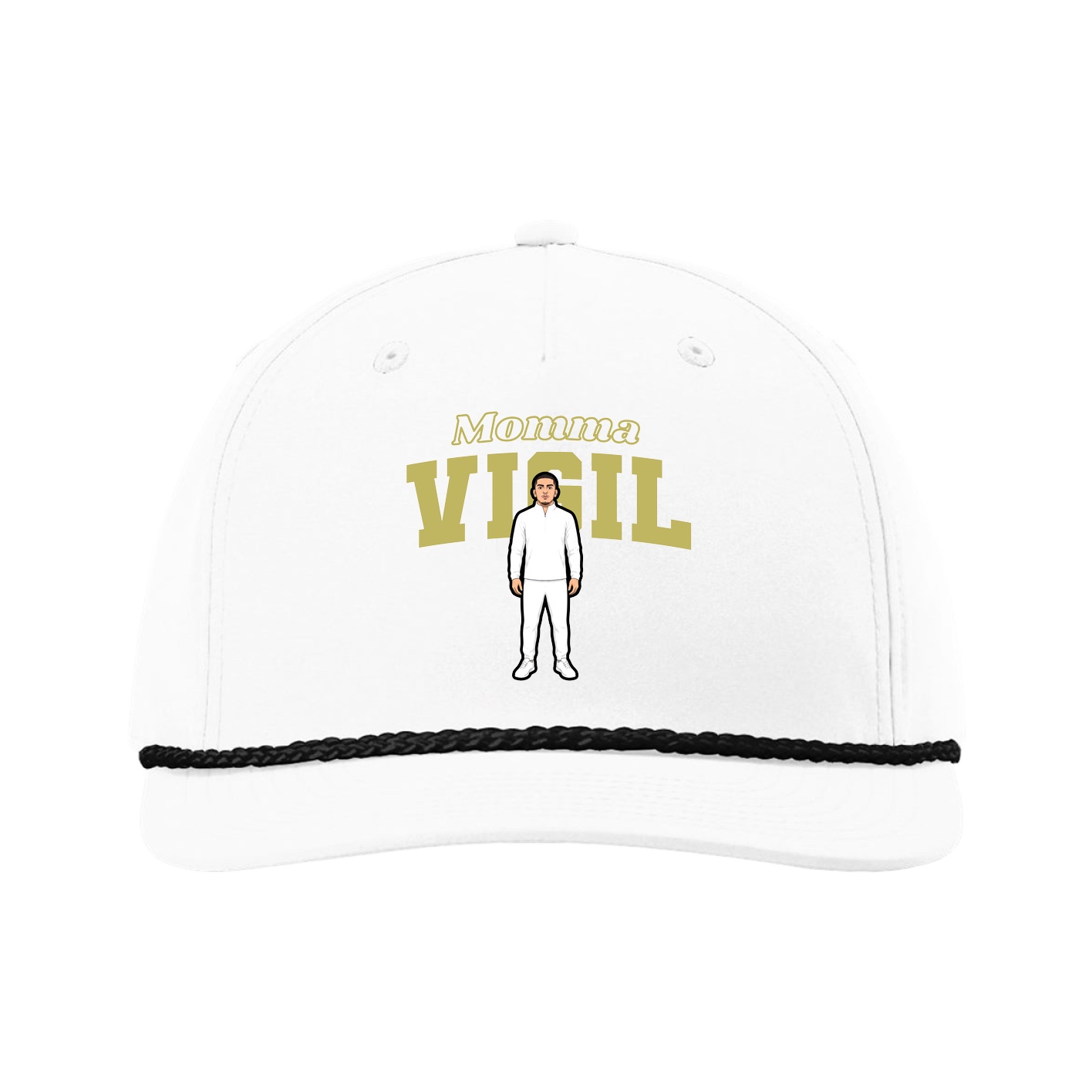 Five-Panel Classic Rope Cap — Mothers Day Block in White
