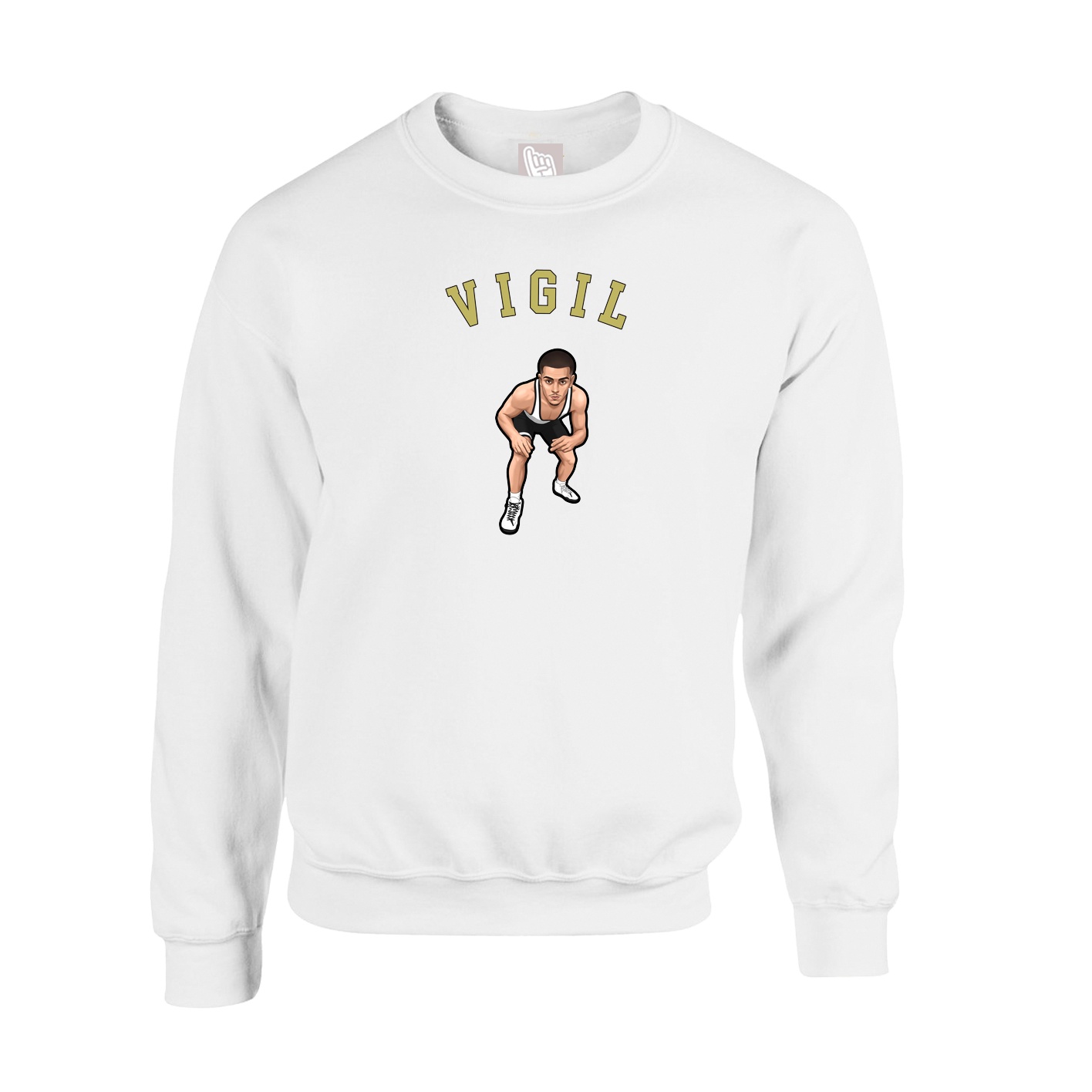 Fleece Crew — Shirsey Arch in White