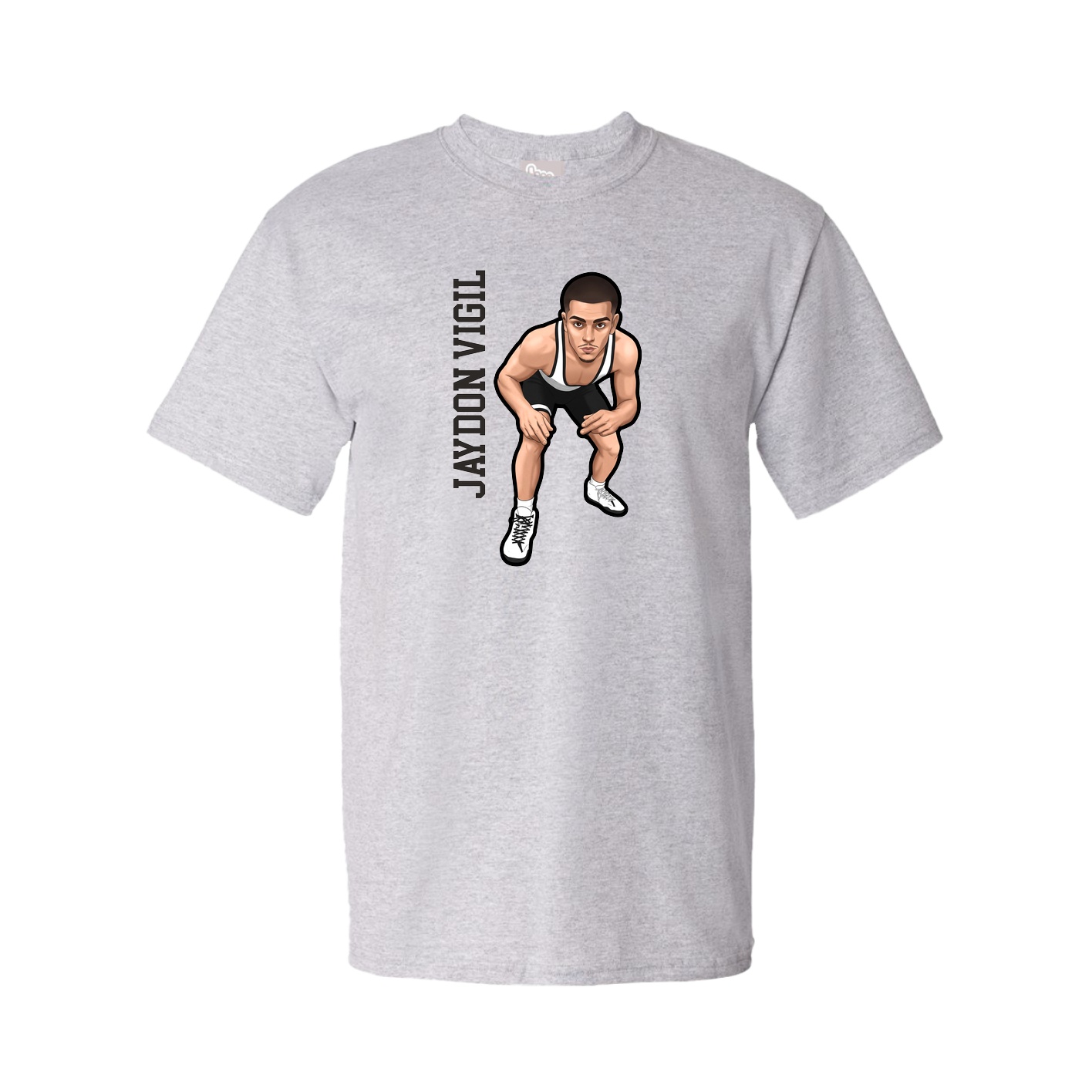 Tee — Name Vertical in Grey