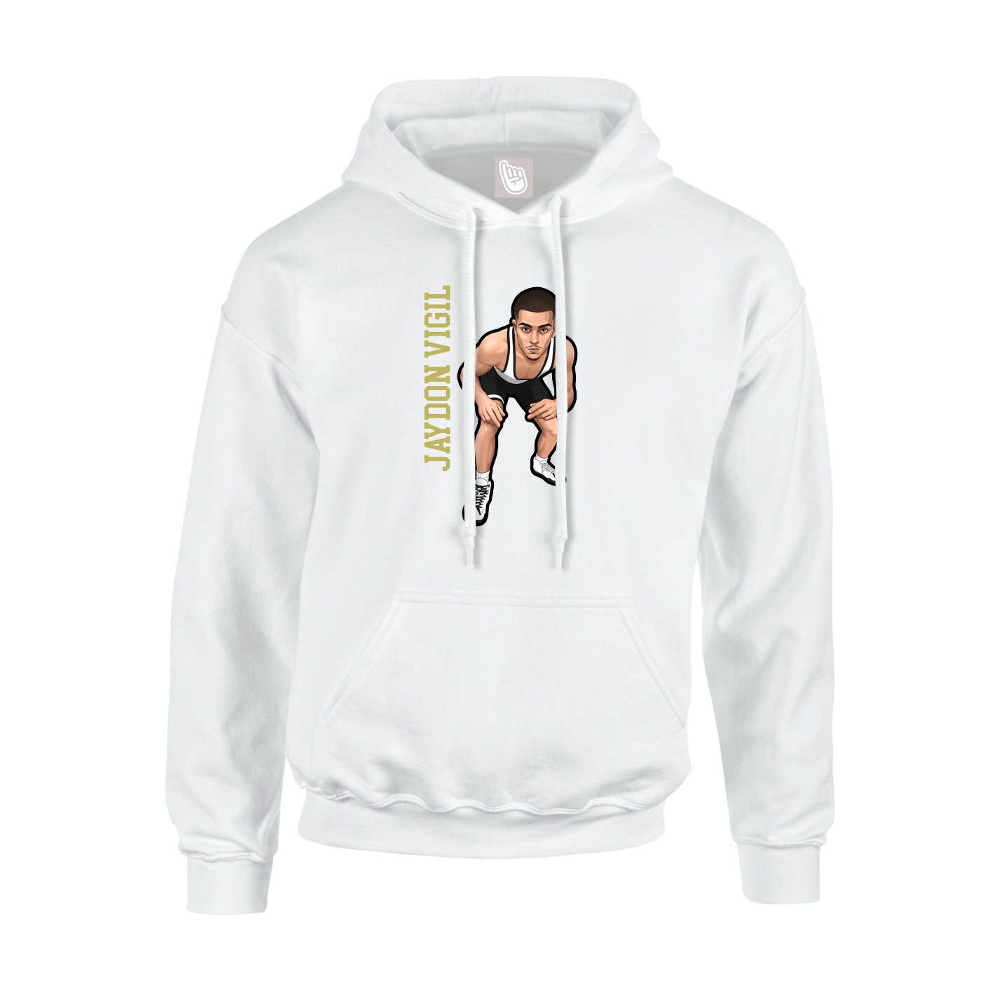 Youth Hoodie — Name Vertical in White