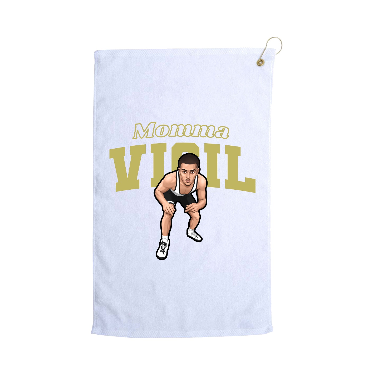 Golf Towel — Mothers Day Block in White