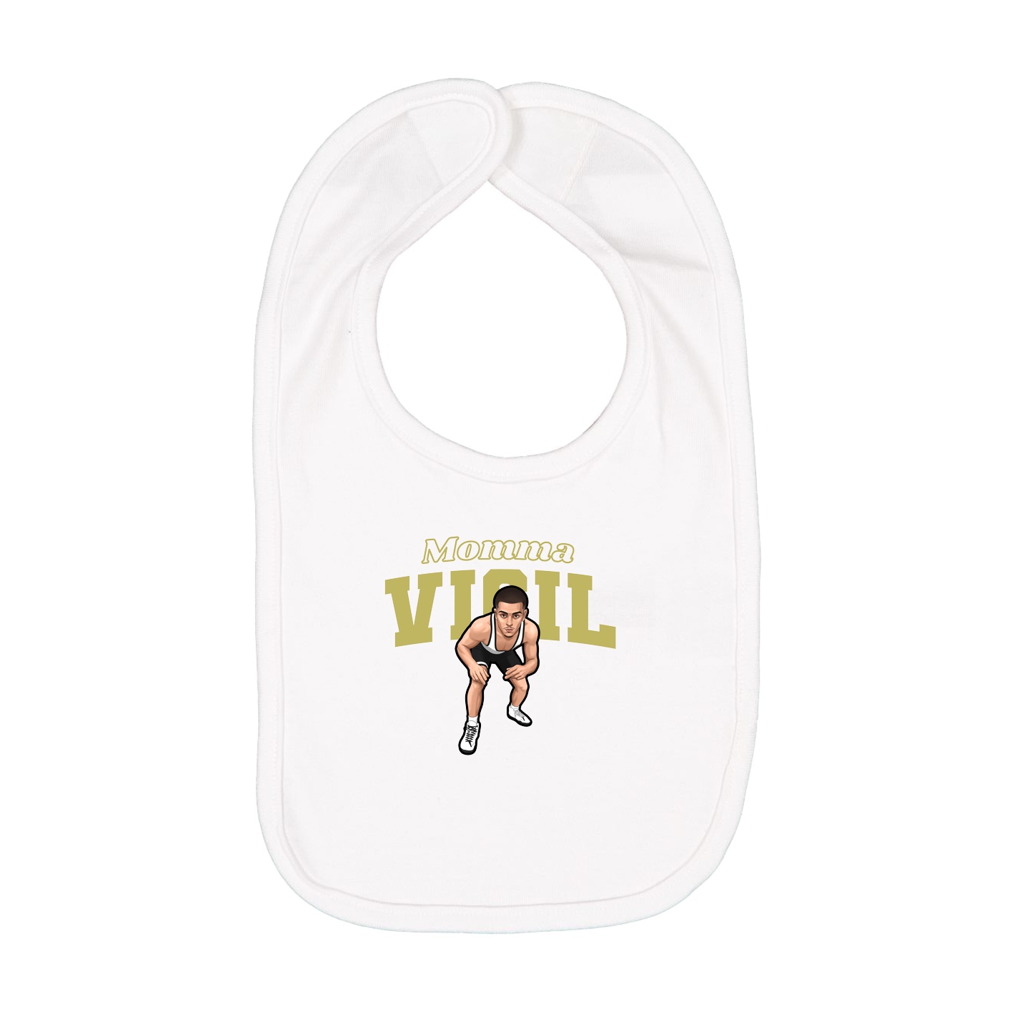 Infant Bib — Mothers Day Block in White