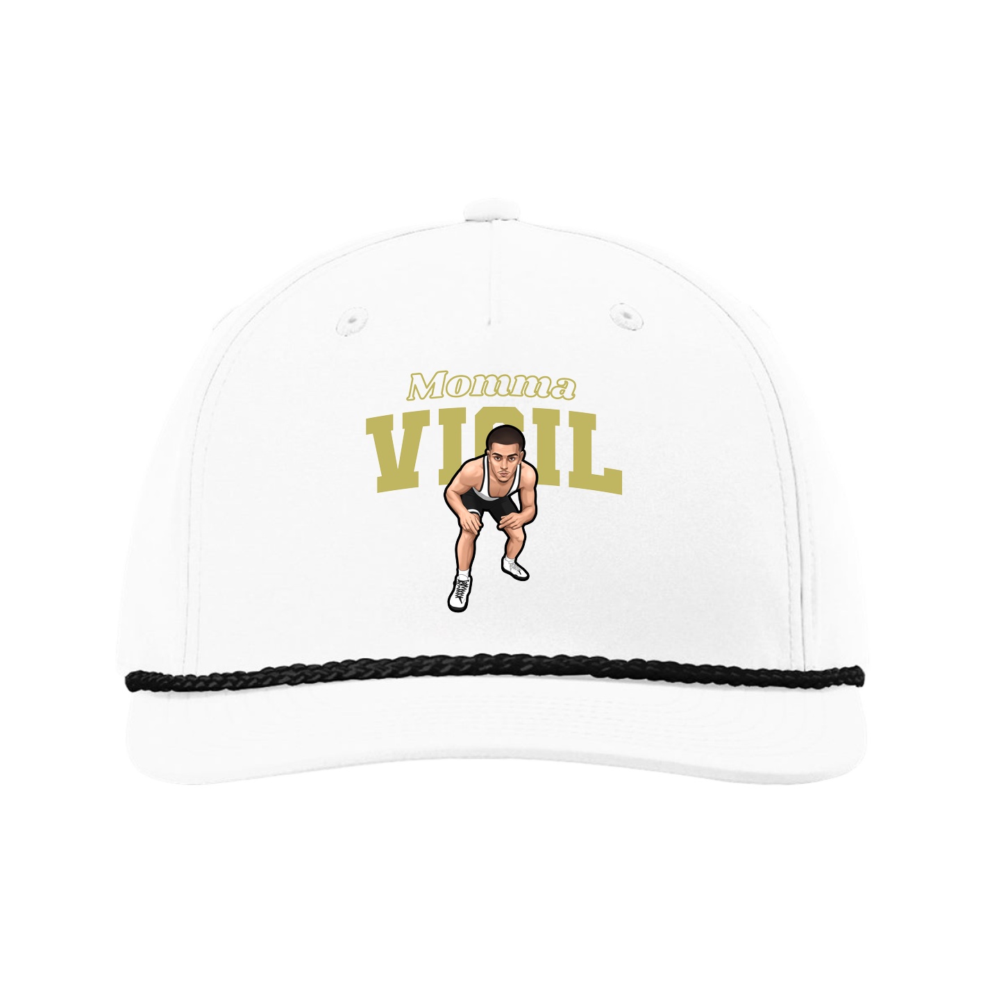 Five-Panel Classic Rope Cap — Mothers Day Block in White