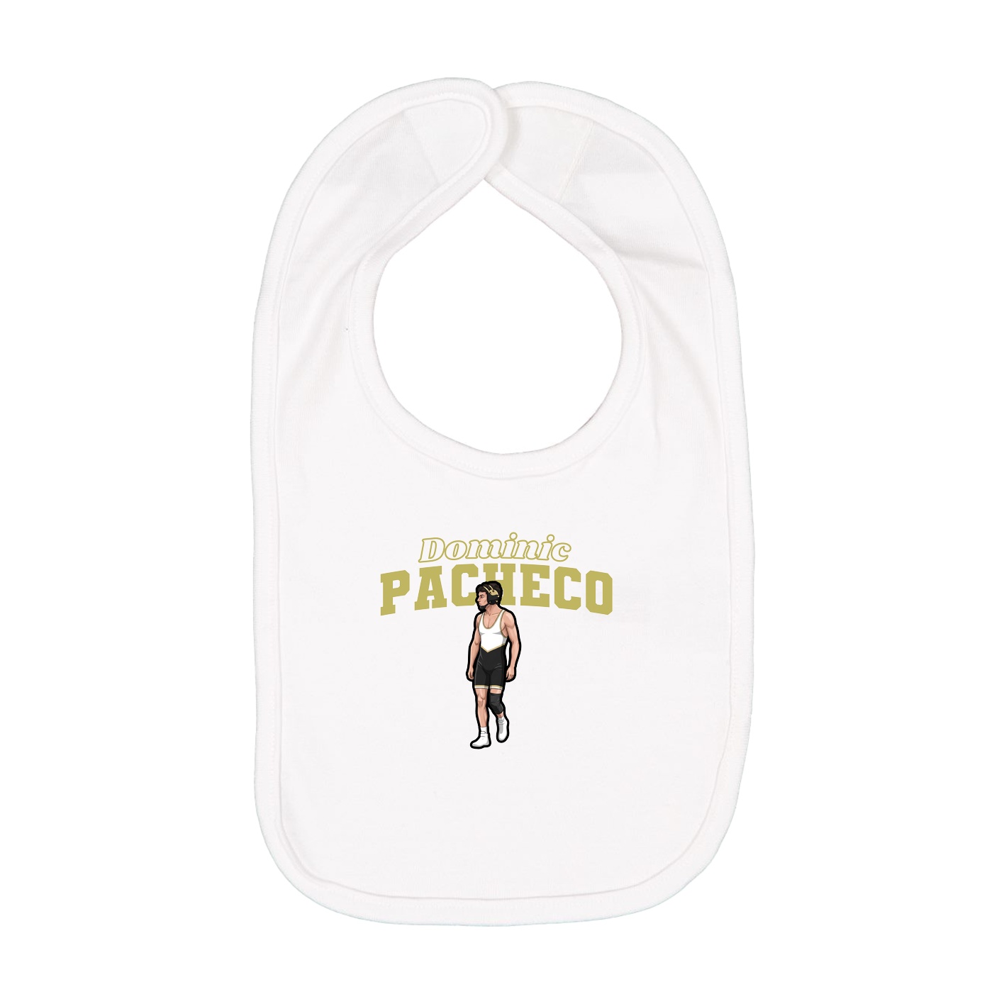 Infant Bib — Name Arch in White