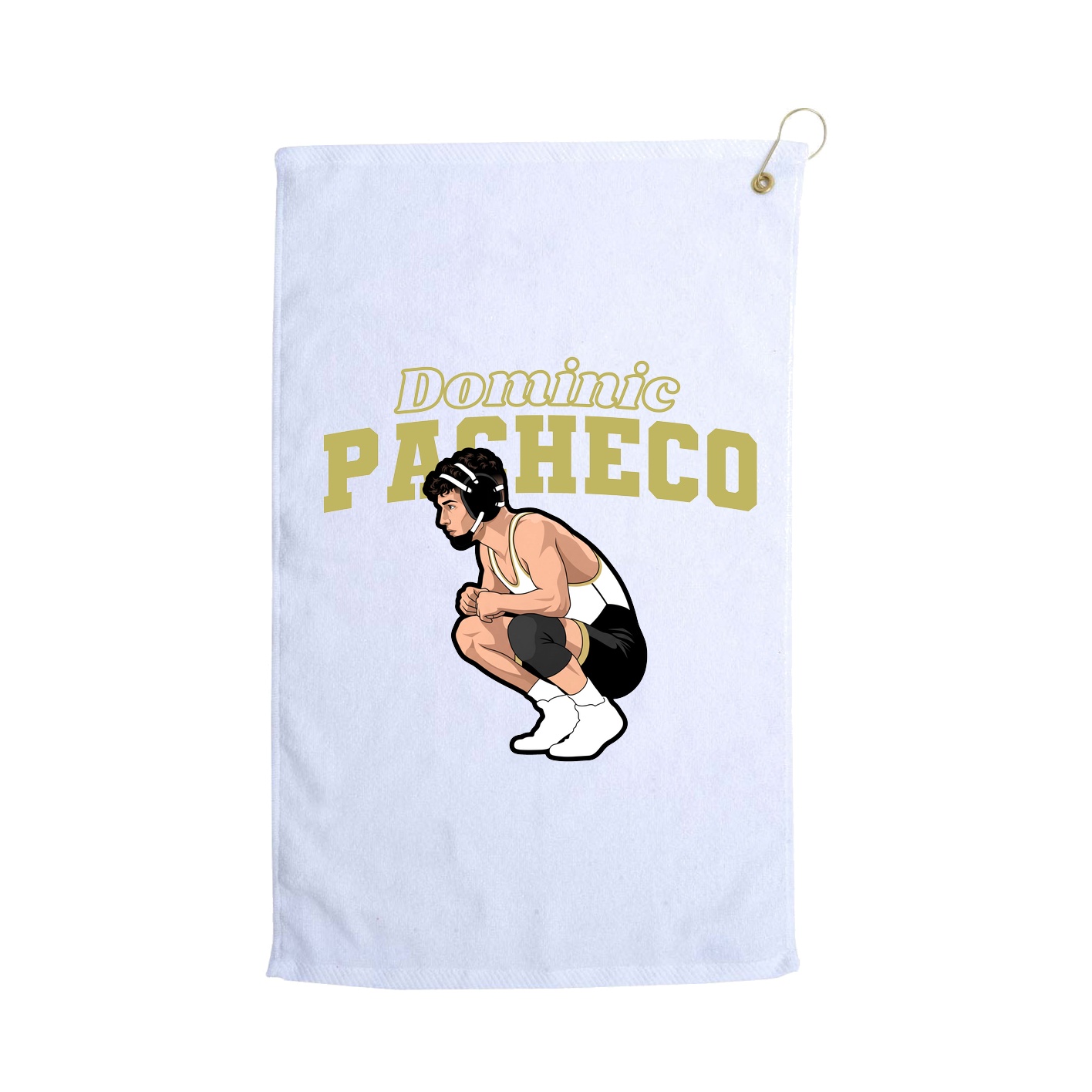 Golf Towel — Name Arch in White