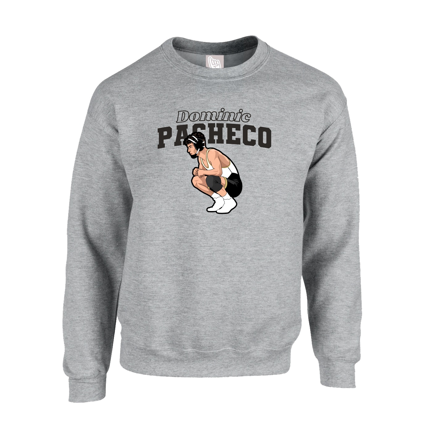 Fleece Crew — Name Arch in Grey