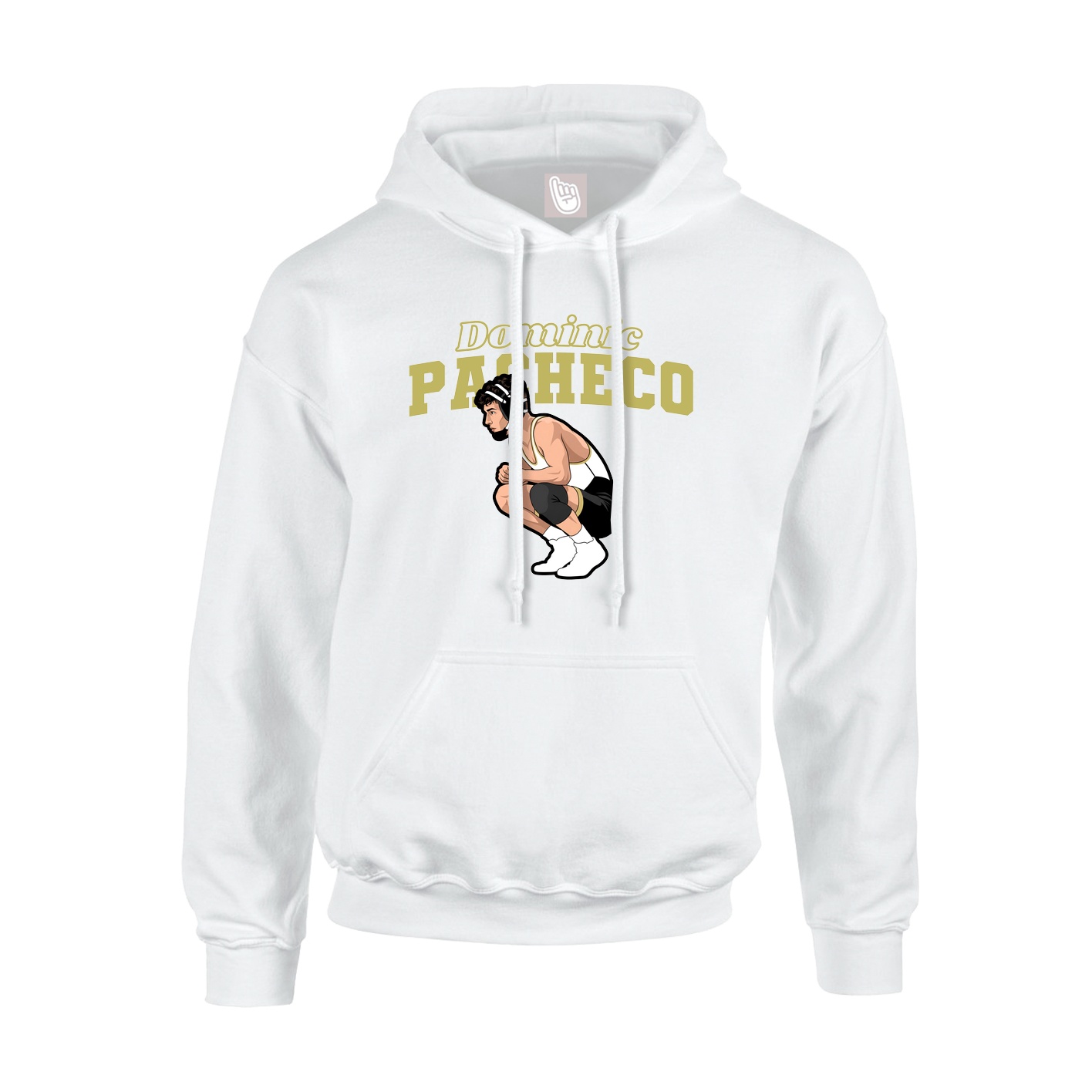 Youth Hoodie — Name Arch in White