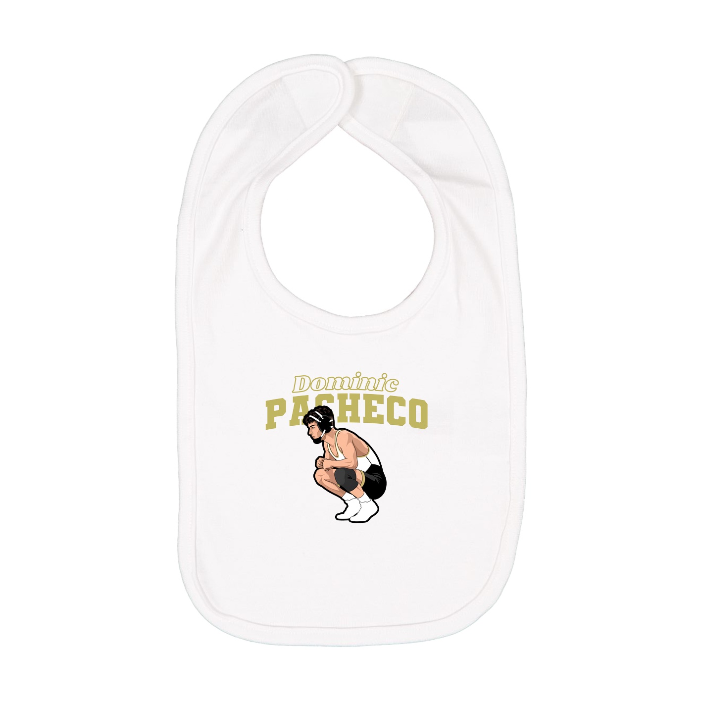 Infant Bib — Name Arch in White